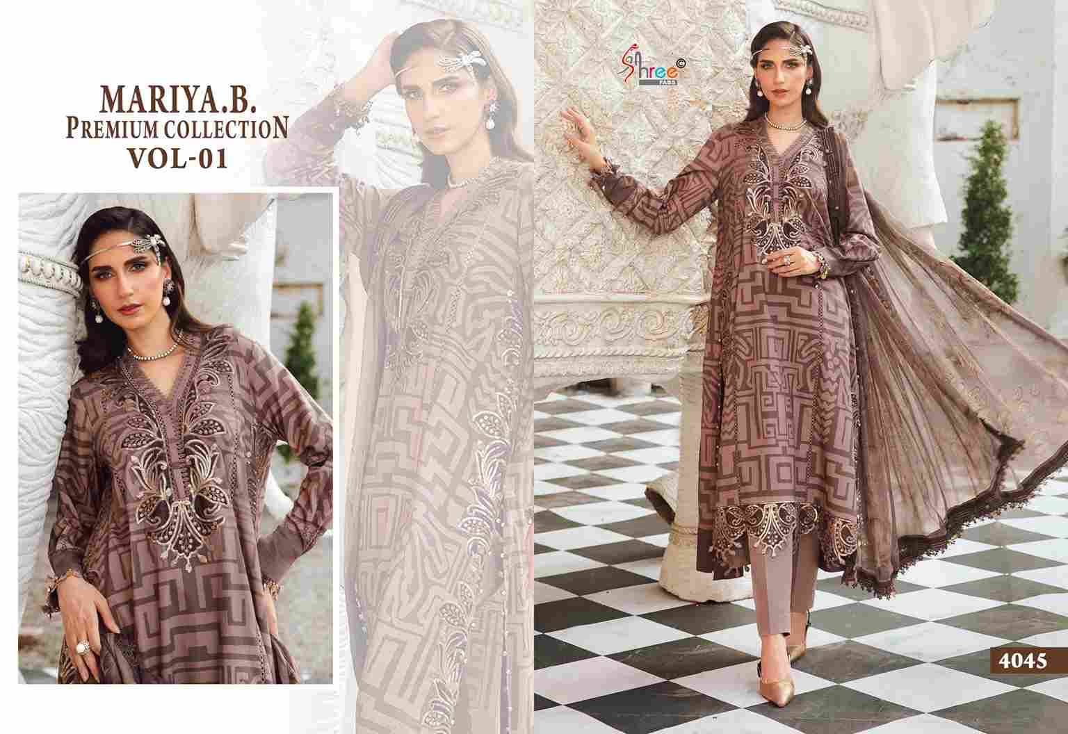 Mariya.B. Premium Collection Vol-1 By Shree Fabs 4044 To 4050 Series Beautiful Pakistani Suits Colorful Stylish Fancy Casual Wear & Ethnic Wear Pure Cotton Embroidered Dresses At Wholesale Price