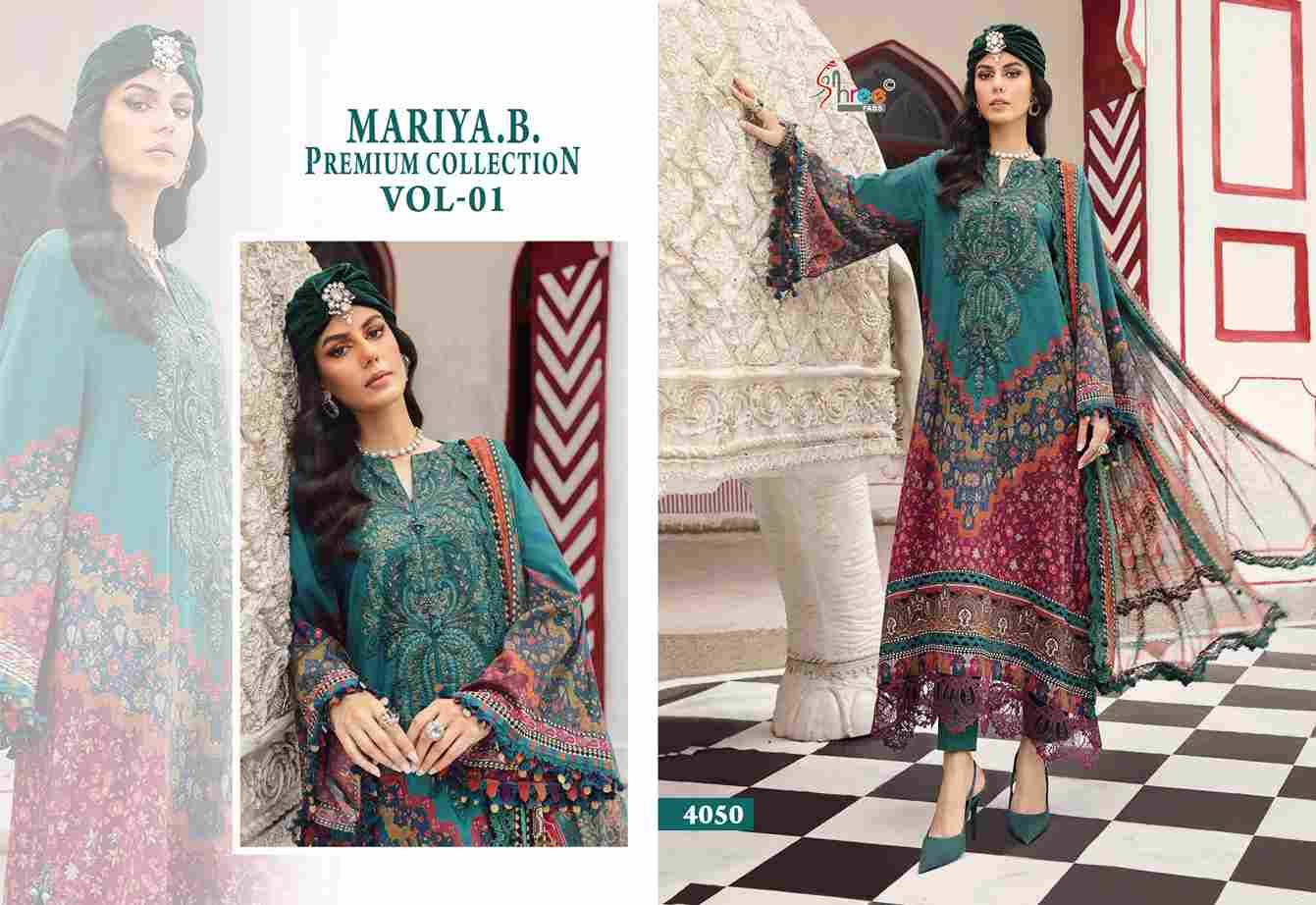 Mariya.B. Premium Collection Vol-1 By Shree Fabs 4044 To 4050 Series Beautiful Pakistani Suits Colorful Stylish Fancy Casual Wear & Ethnic Wear Pure Cotton Embroidered Dresses At Wholesale Price