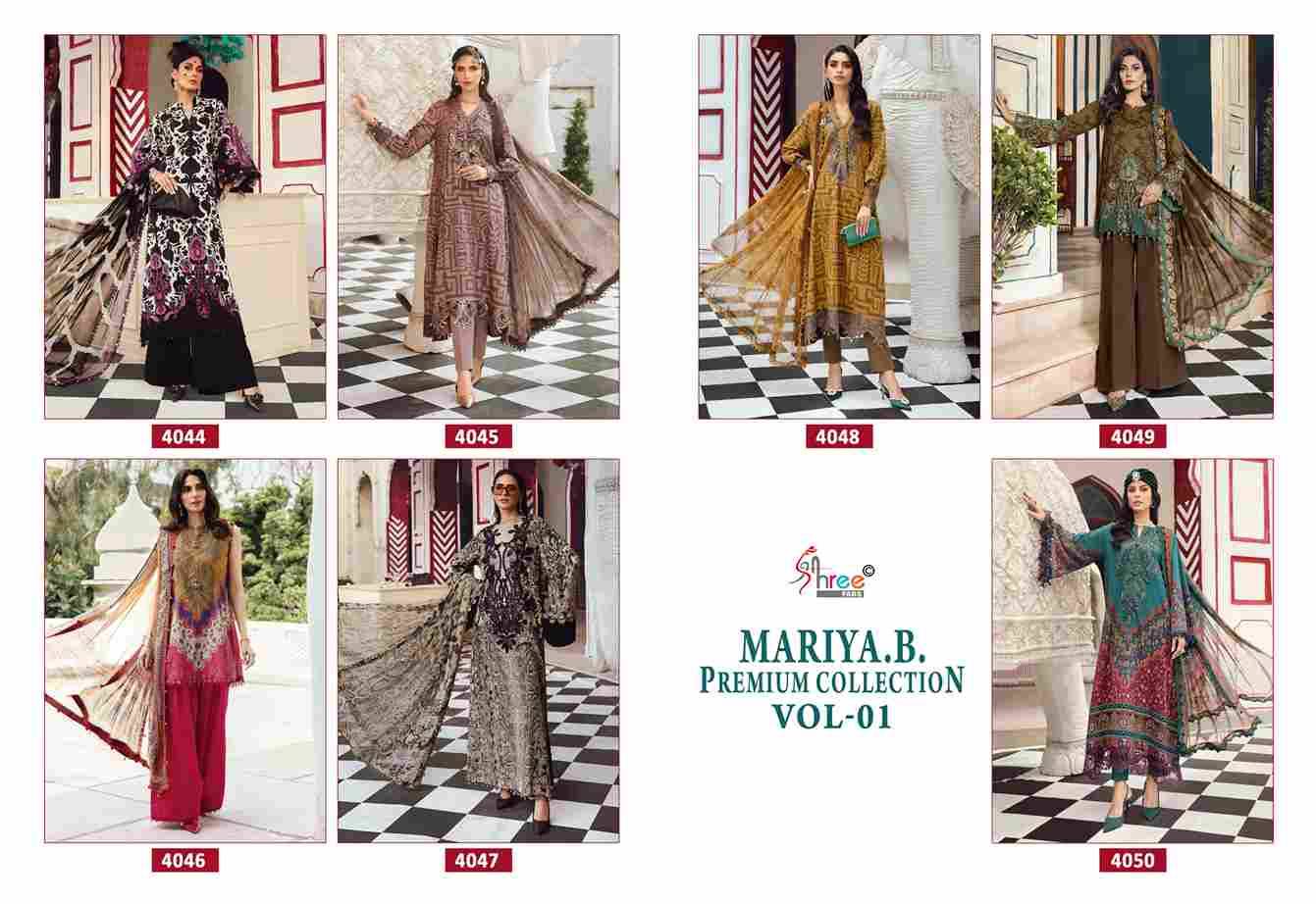 Mariya.B. Premium Collection Vol-1 By Shree Fabs 4044 To 4050 Series Beautiful Pakistani Suits Colorful Stylish Fancy Casual Wear & Ethnic Wear Pure Cotton Embroidered Dresses At Wholesale Price