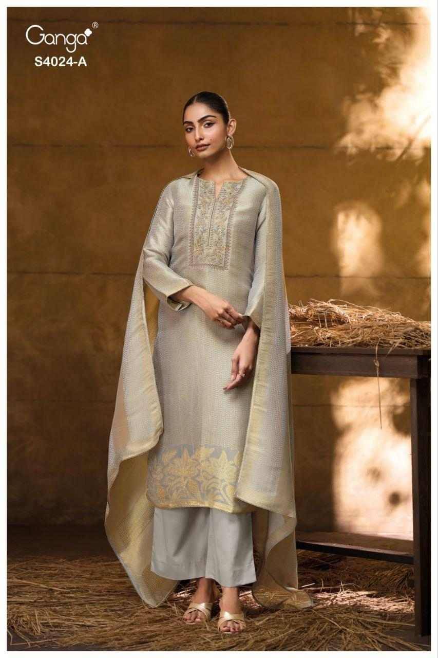 Catalin-4024 By Ganga Fashion 4024-A To 4024-B Series Beautiful Festive Suits Stylish Colorful Fancy Casual Wear & Ethnic Wear Premium Bemberg Silk Print Dresses At Wholesale Price