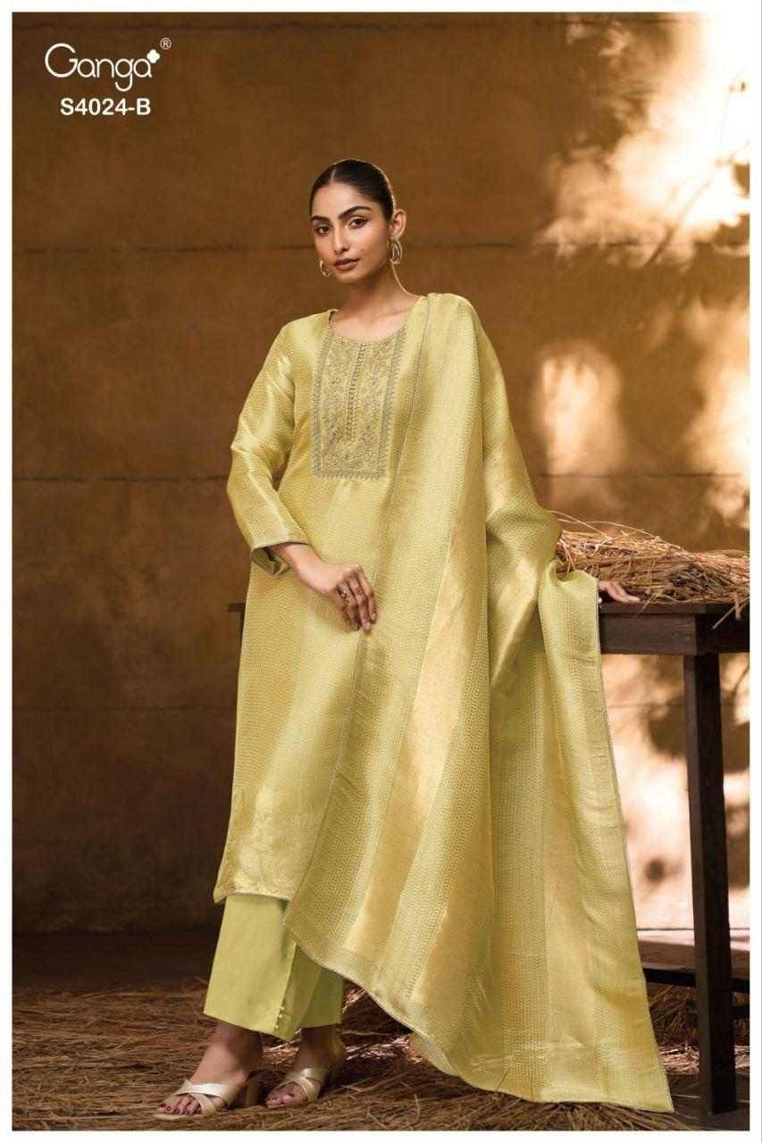 Catalin-4024 By Ganga Fashion 4024-A To 4024-B Series Beautiful Festive Suits Stylish Colorful Fancy Casual Wear & Ethnic Wear Premium Bemberg Silk Print Dresses At Wholesale Price