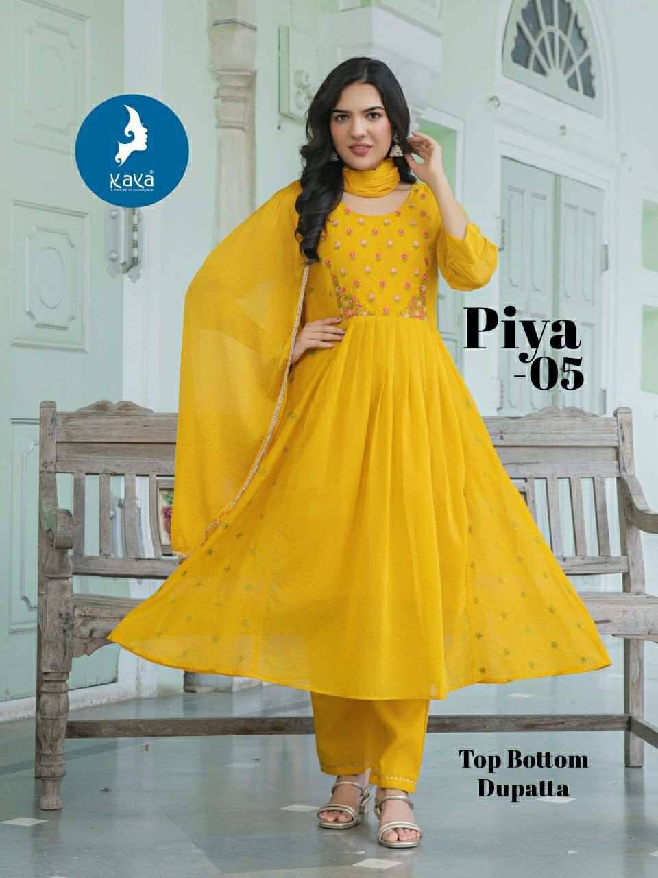 Piya By Kaya 01 To 06 Series Beautiful Stylish Anarkali Suits Fancy Colorful Casual Wear & Ethnic Wear & Ready To Wear Chanderi Dresses At Wholesale Price