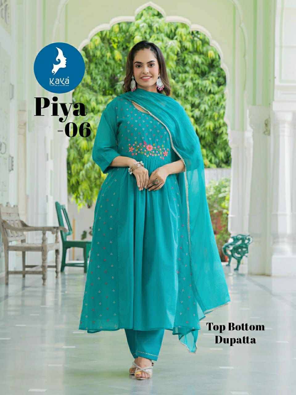 Piya By Kaya 01 To 06 Series Beautiful Stylish Anarkali Suits Fancy Colorful Casual Wear & Ethnic Wear & Ready To Wear Chanderi Dresses At Wholesale Price