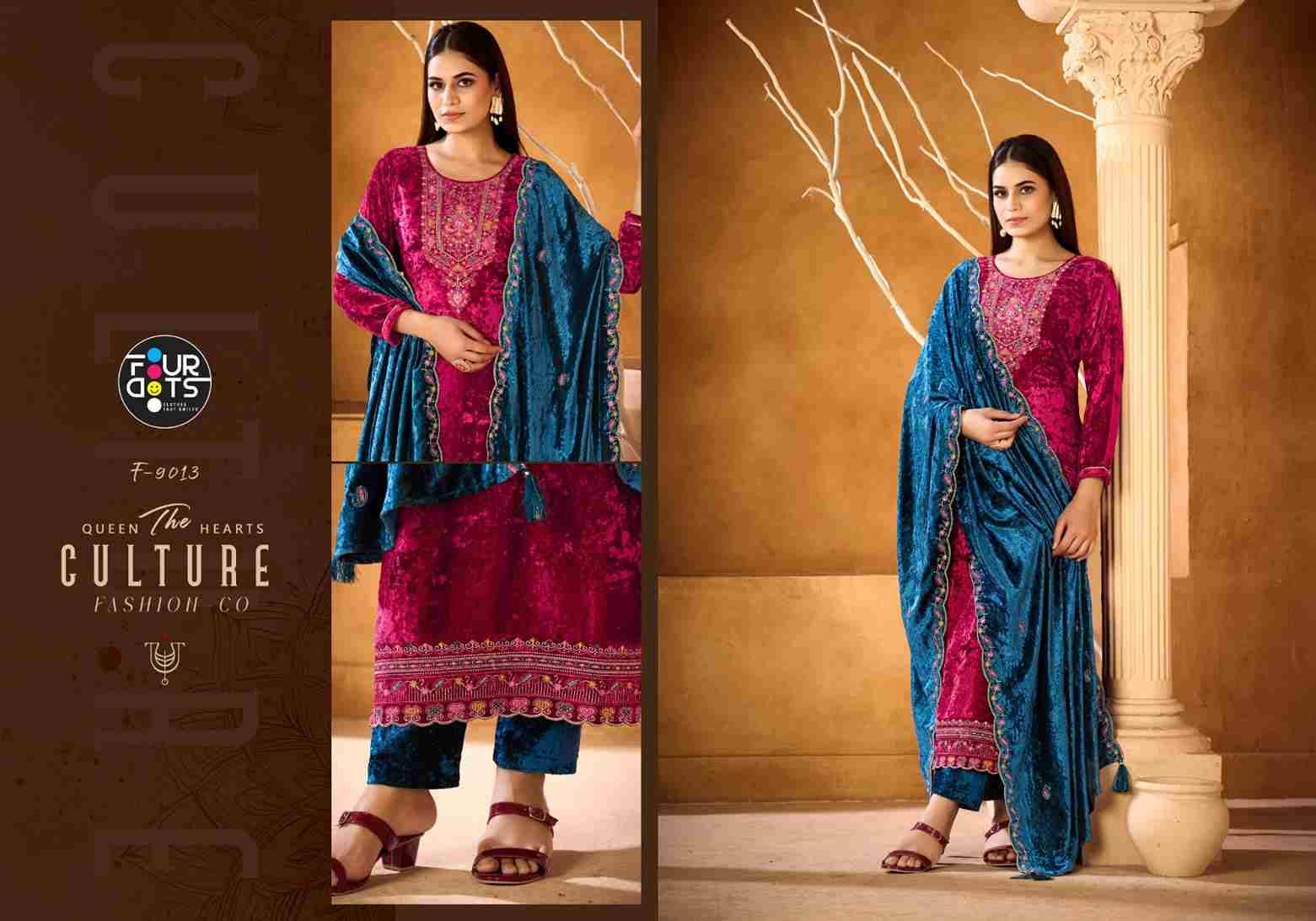 Champion Vol-2 By Four Dots 9011 To 9014 Series Designer Stylish Fancy Colorful Beautiful Party Wear & Ethnic Wear Collection Pure Velvet Dresses At Wholesale Price