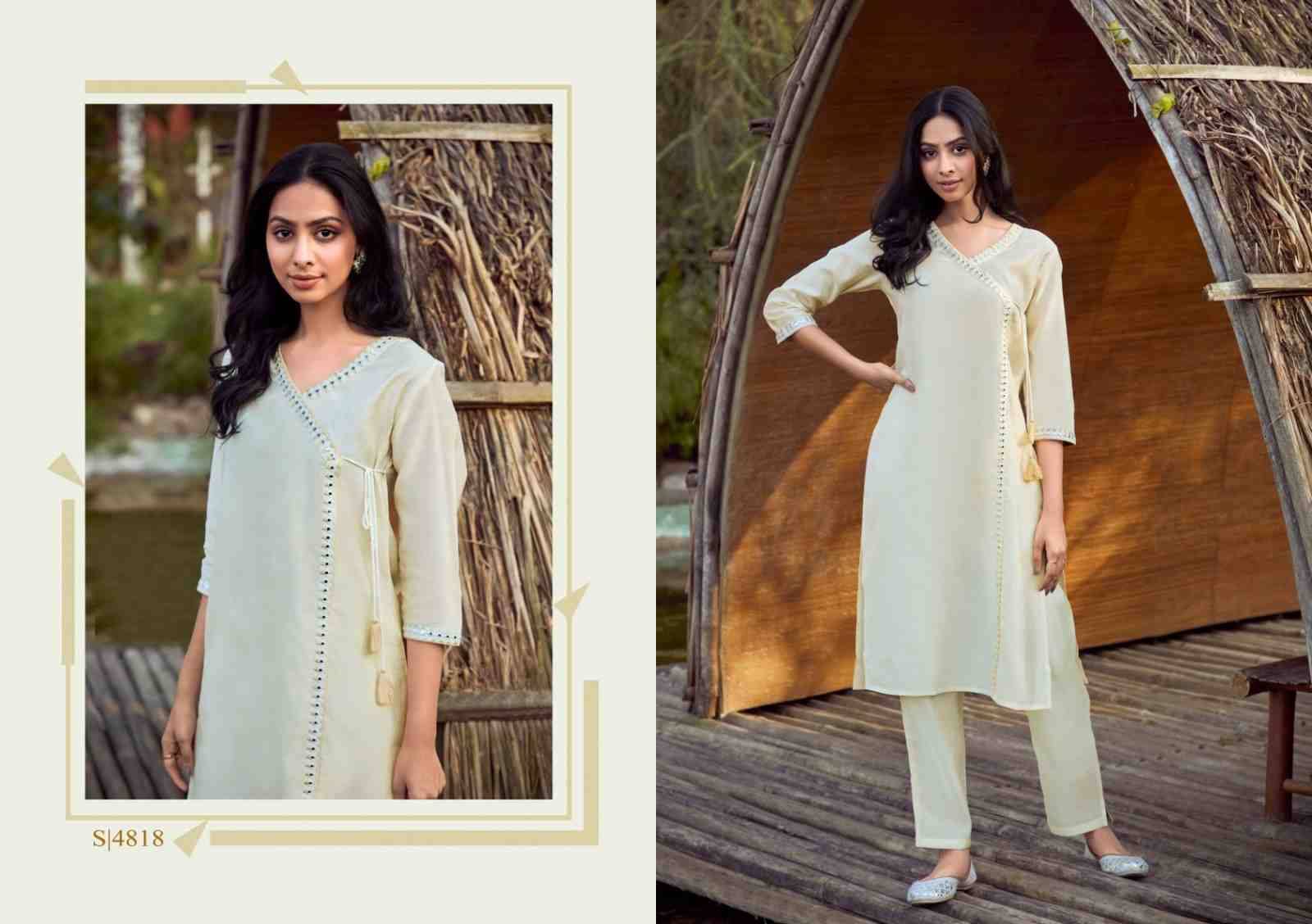 Jagruti By SBS 4817 To 4820 Series Designer Stylish Fancy Colorful Beautiful Party Wear & Ethnic Wear Collection Chanderi Kurtis With Bottom At Wholesale Price