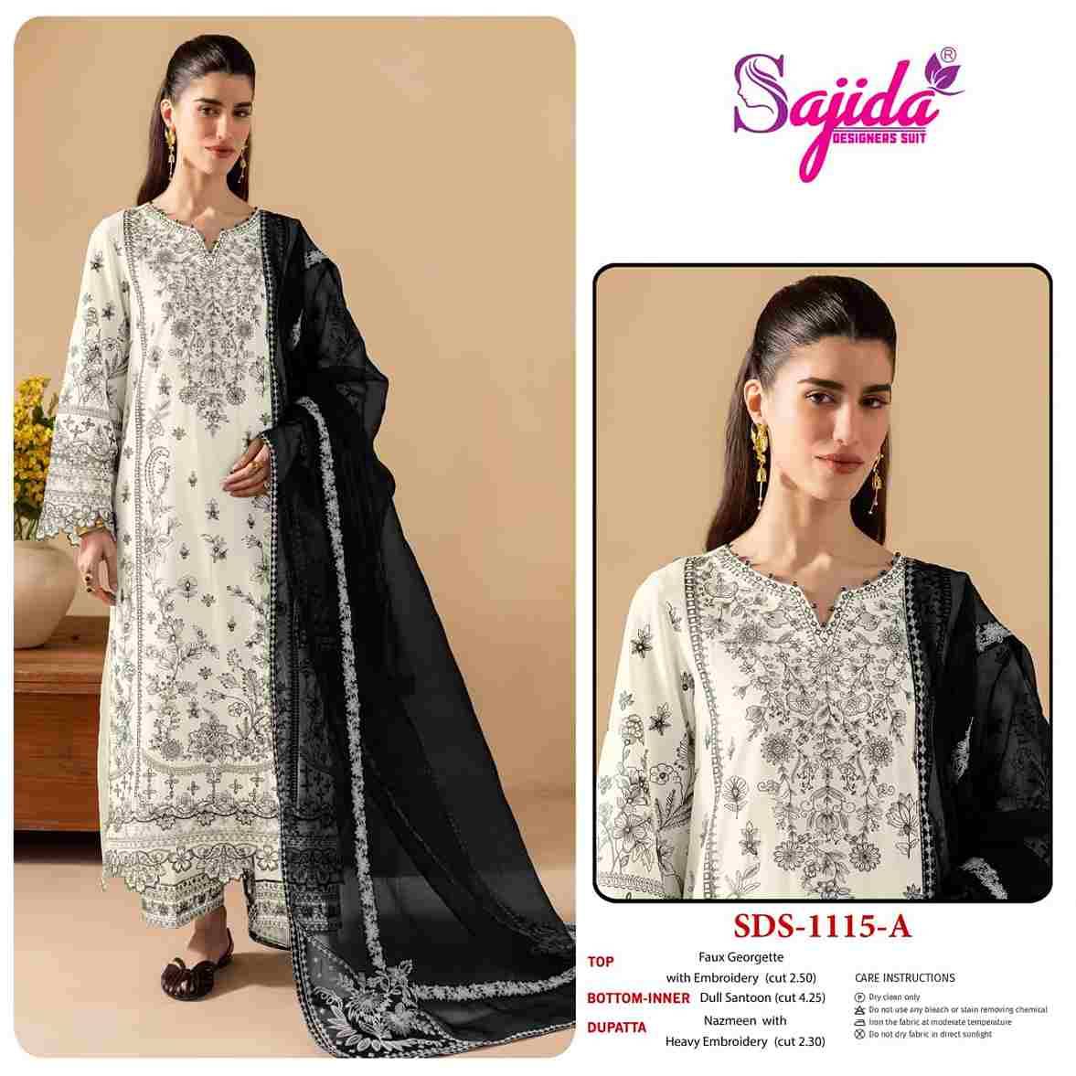 Alya By Sajida Designer Suit 1115-A To 1115-B Series Beautiful Pakistani Suits Stylish Fancy Colorful Party Wear & Occasional Wear Pure Faux Georgette Print Dresses At Wholesale Price