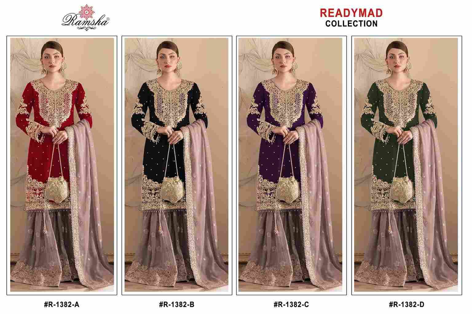 Ramsha 1382 Colours By Ramsha 1382-A To 1382-D Series Designer Pakistani Suits Beautiful Fancy Colorful Stylish Party Wear & Occasional Wear Georgette Embroidered Dresses At Wholesale Price