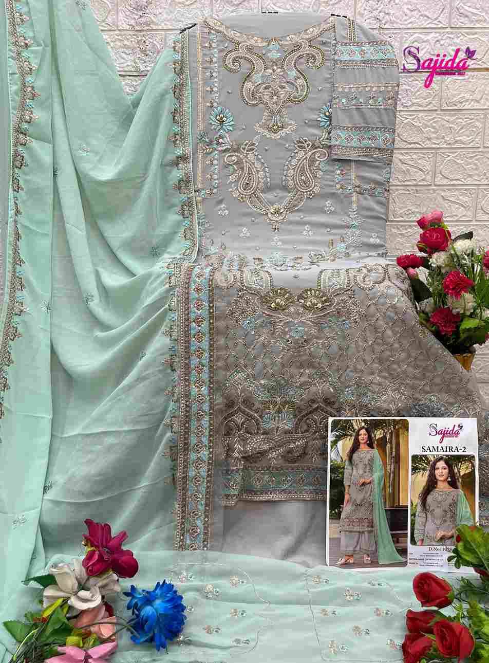 Samaira 1038 Colours By Sajida Designer Suit 1038-A To 1038-D Series Beautiful Pakistani Suits Colorful Stylish Fancy Casual Wear & Ethnic Wear Faux Georgette Embroidered Dresses At Wholesale Price