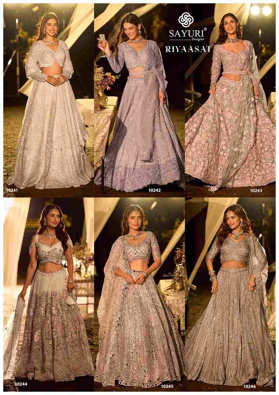 Riyaasat By Sayuri 10241 To 10246 Series Designer Beautiful Bridal Collection Occasional Wear & Party Wear Pure Net Lehengas At Wholesale Price