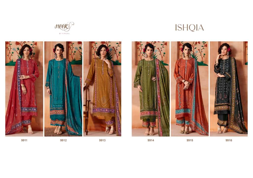 Ishqia By Kimora Fashion 9911 To 9916 Series Designer Festive Suits Collection Beautiful Stylish Fancy Colorful Party Wear & Occasional Wear Pure Muslin Dresses At Wholesale Price