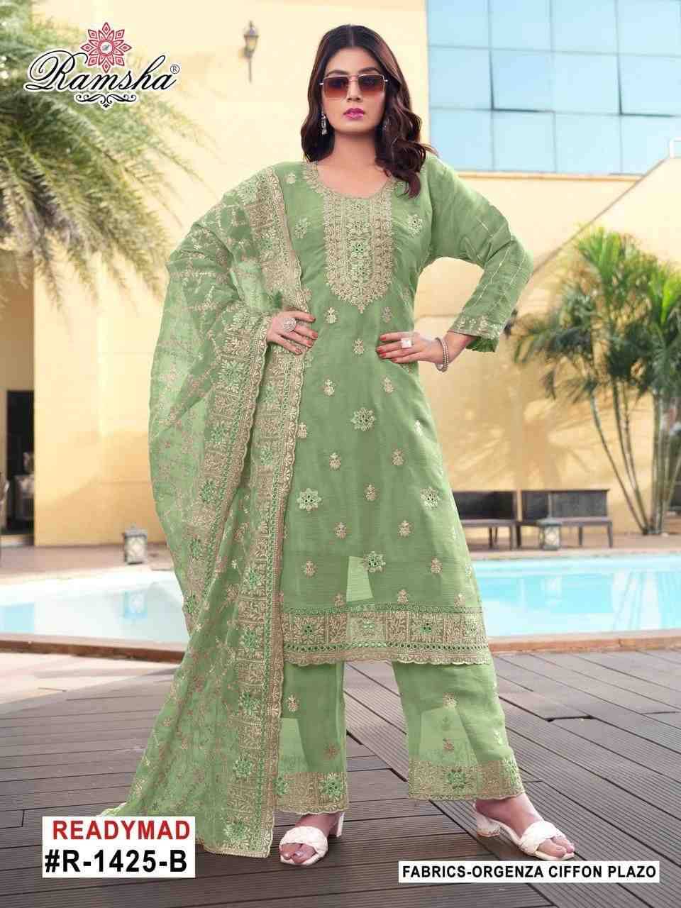Ramsha 1425 Colours By Ramsha 1425-A To 1425-D Series Designer Pakistani Suits Beautiful Fancy Colorful Stylish Party Wear & Occasional Wear Organza Chiffon Embroidered Dresses At Wholesale Price