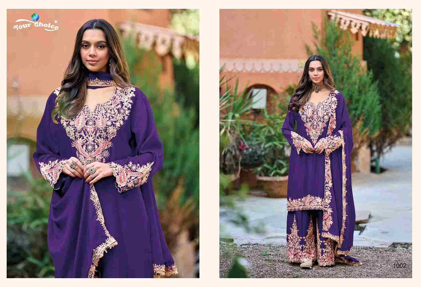 Decent By Your Choice 1001 To 1003 Series Beautiful Sharara Suits Colorful Stylish Fancy Casual Wear & Ethnic Wear Chinnon Dresses At Wholesale Price
