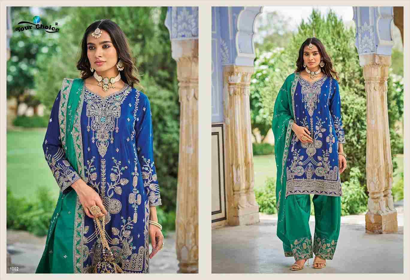 Farsi Style Vol-1 By Your Choice 1001 To 1002 Series Beautiful Festive Suits Colorful Stylish Fancy Casual Wear & Ethnic Wear Chinnon Dresses At Wholesale Price