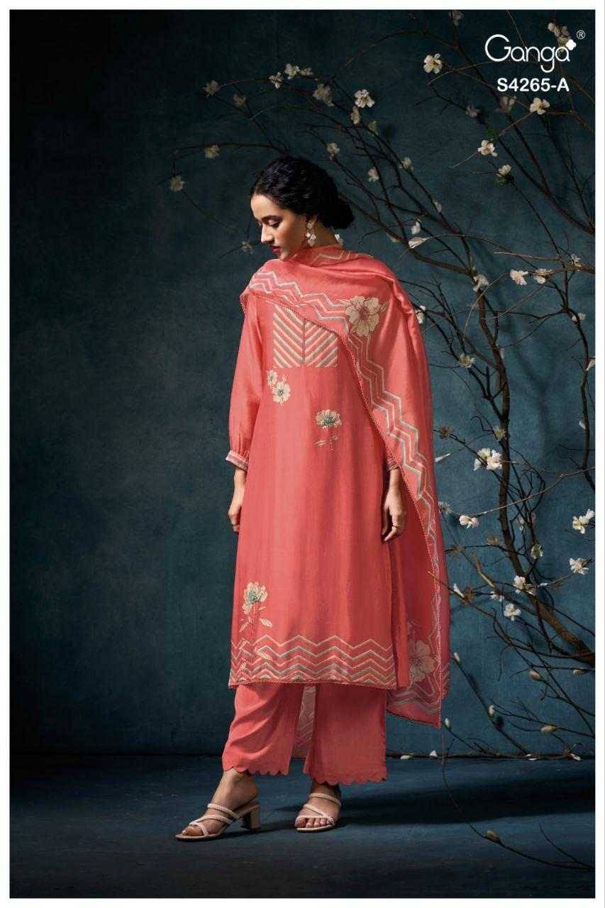 Priselle-4265 By Ganga Fashion 4265-A To 4265-D Series Beautiful Festive Suits Stylish Colorful Fancy Casual Wear & Ethnic Wear Premium Bemberg Silk Print Dresses At Wholesale Price