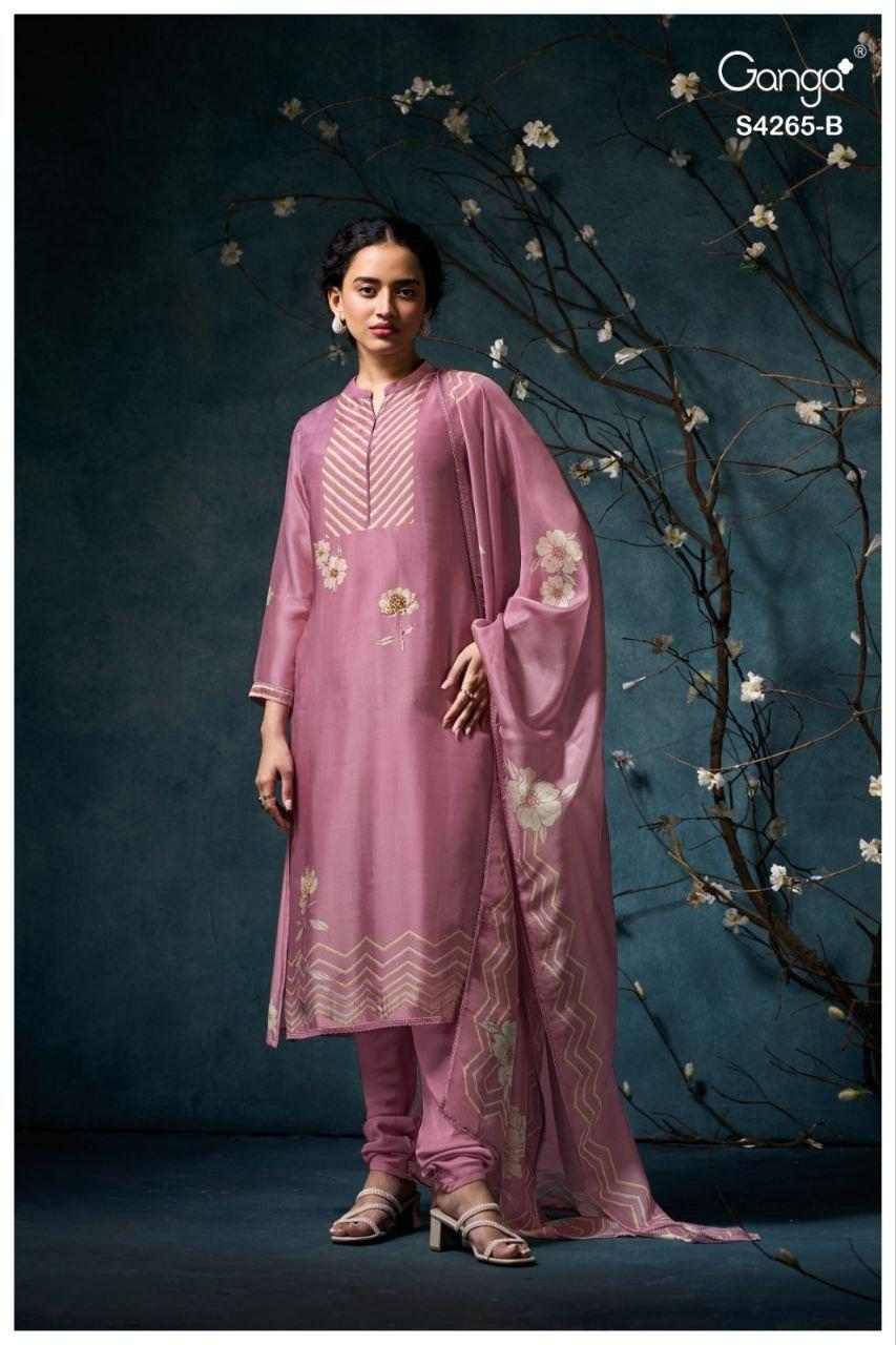 Priselle-4265 By Ganga Fashion 4265-A To 4265-D Series Beautiful Festive Suits Stylish Colorful Fancy Casual Wear & Ethnic Wear Premium Bemberg Silk Print Dresses At Wholesale Price