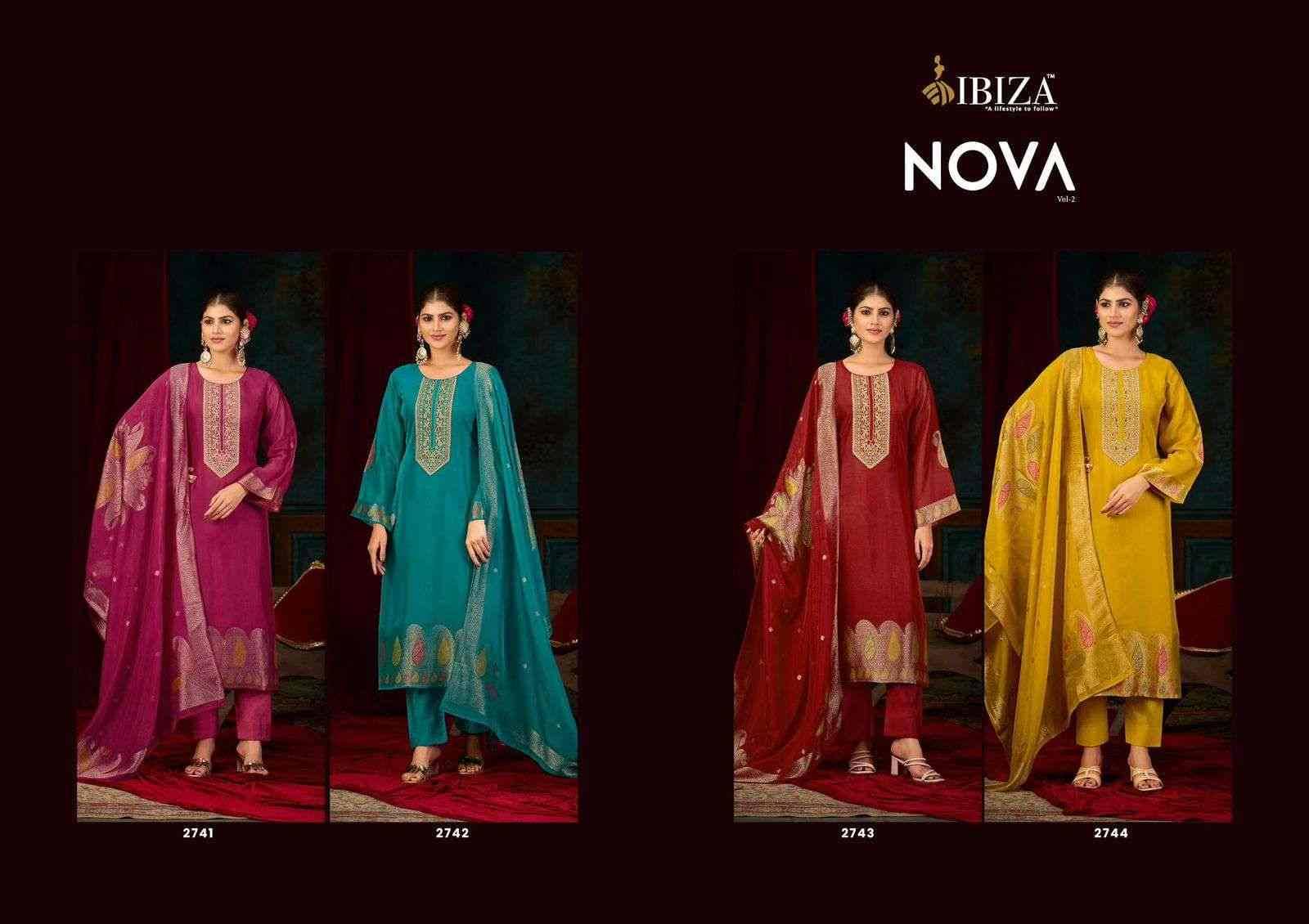 Nova Vol-2 By Ibiza 2741 To 2744 Series Beautiful Festive Suits Colorful Stylish Fancy Casual Wear & Ethnic Wear Pure Bangalori Silk Jacquard Dresses At Wholesale Price