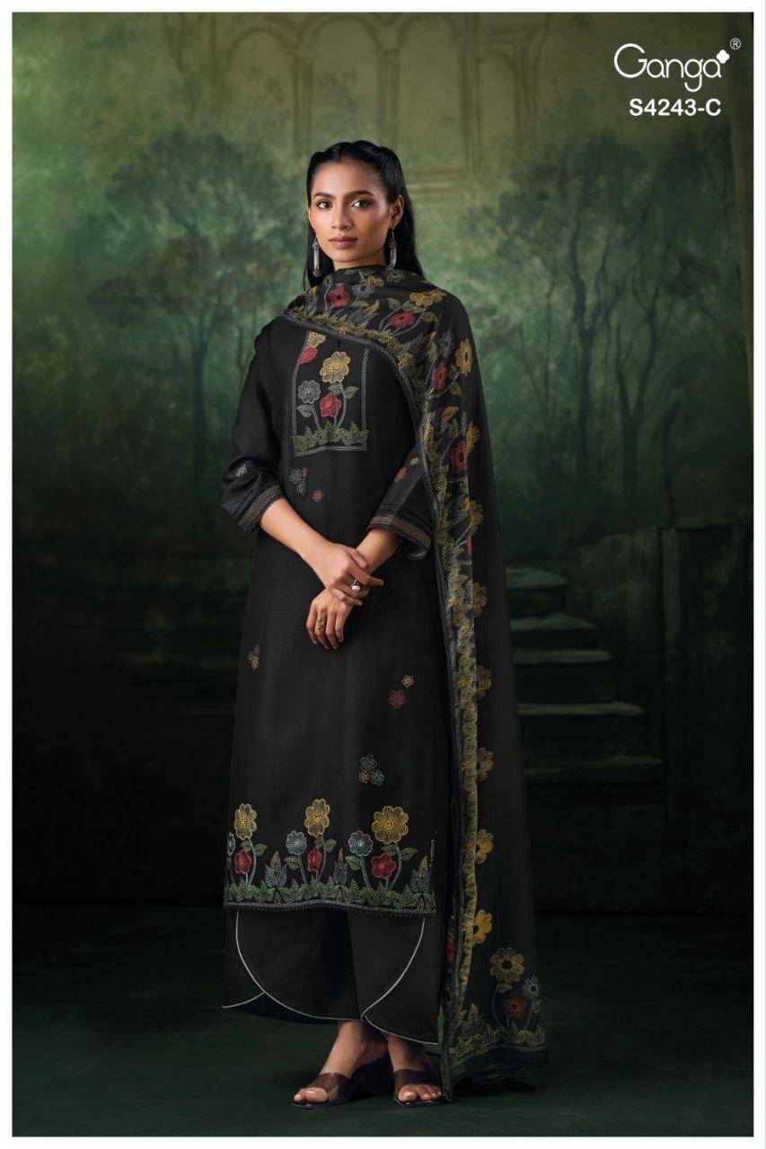 Wynsera-4243 By Ganga Fashion 4243-A To 4243-C Series Beautiful Festive Suits Stylish Colorful Fancy Casual Wear & Ethnic Wear Premium Bemberg Silk Print Dresses At Wholesale Price