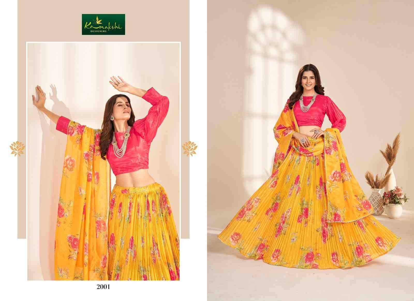 Valisha By Kamakshi 2001 To 2009 Series Bridal Wear Collection Beautiful Stylish Colorful Fancy Party Wear & Occasional Wear Pure Organza Lehengas At Wholesale Price