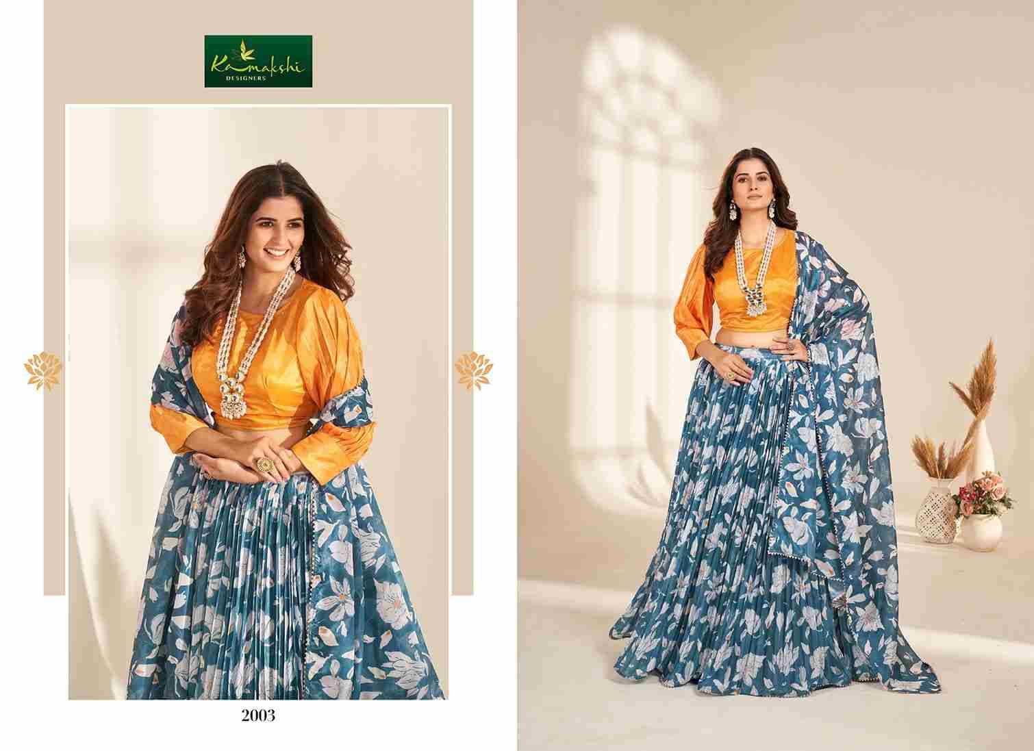 Valisha By Kamakshi 2001 To 2009 Series Bridal Wear Collection Beautiful Stylish Colorful Fancy Party Wear & Occasional Wear Pure Organza Lehengas At Wholesale Price
