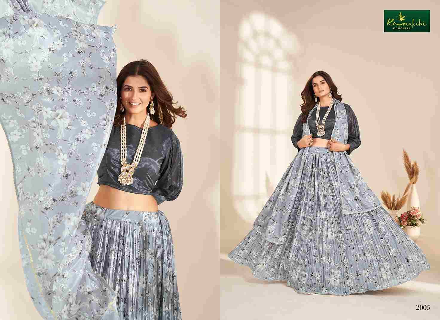 Valisha By Kamakshi 2001 To 2009 Series Bridal Wear Collection Beautiful Stylish Colorful Fancy Party Wear & Occasional Wear Pure Organza Lehengas At Wholesale Price