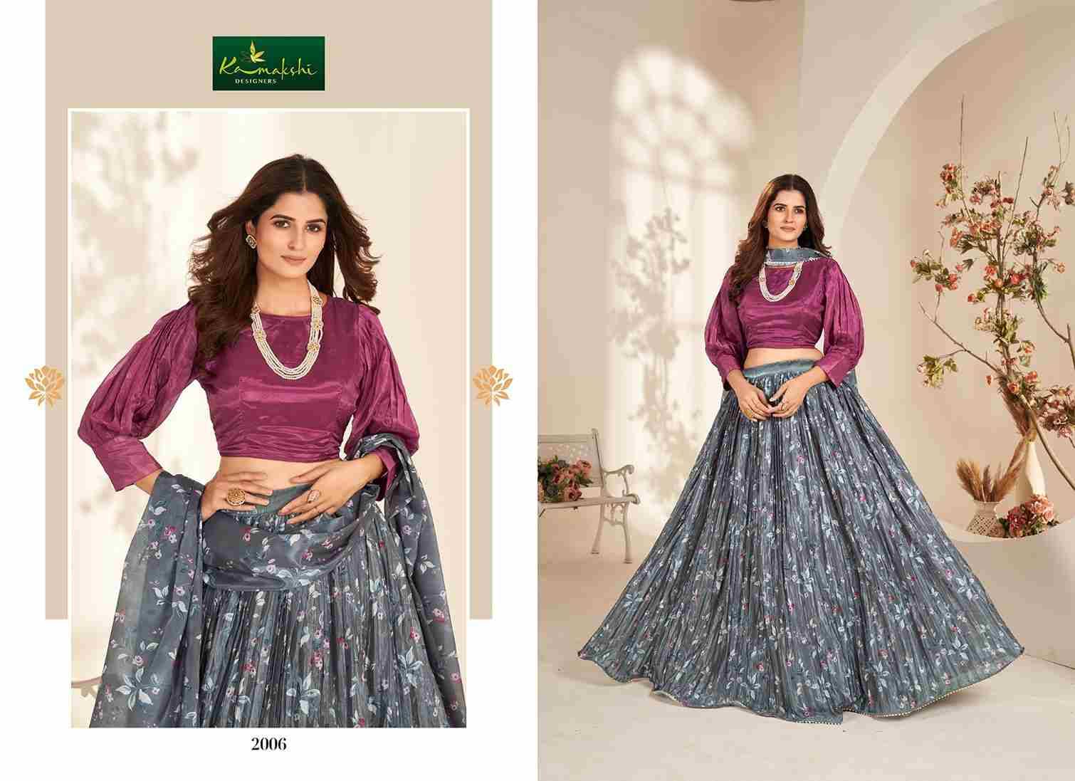 Valisha By Kamakshi 2001 To 2009 Series Bridal Wear Collection Beautiful Stylish Colorful Fancy Party Wear & Occasional Wear Pure Organza Lehengas At Wholesale Price