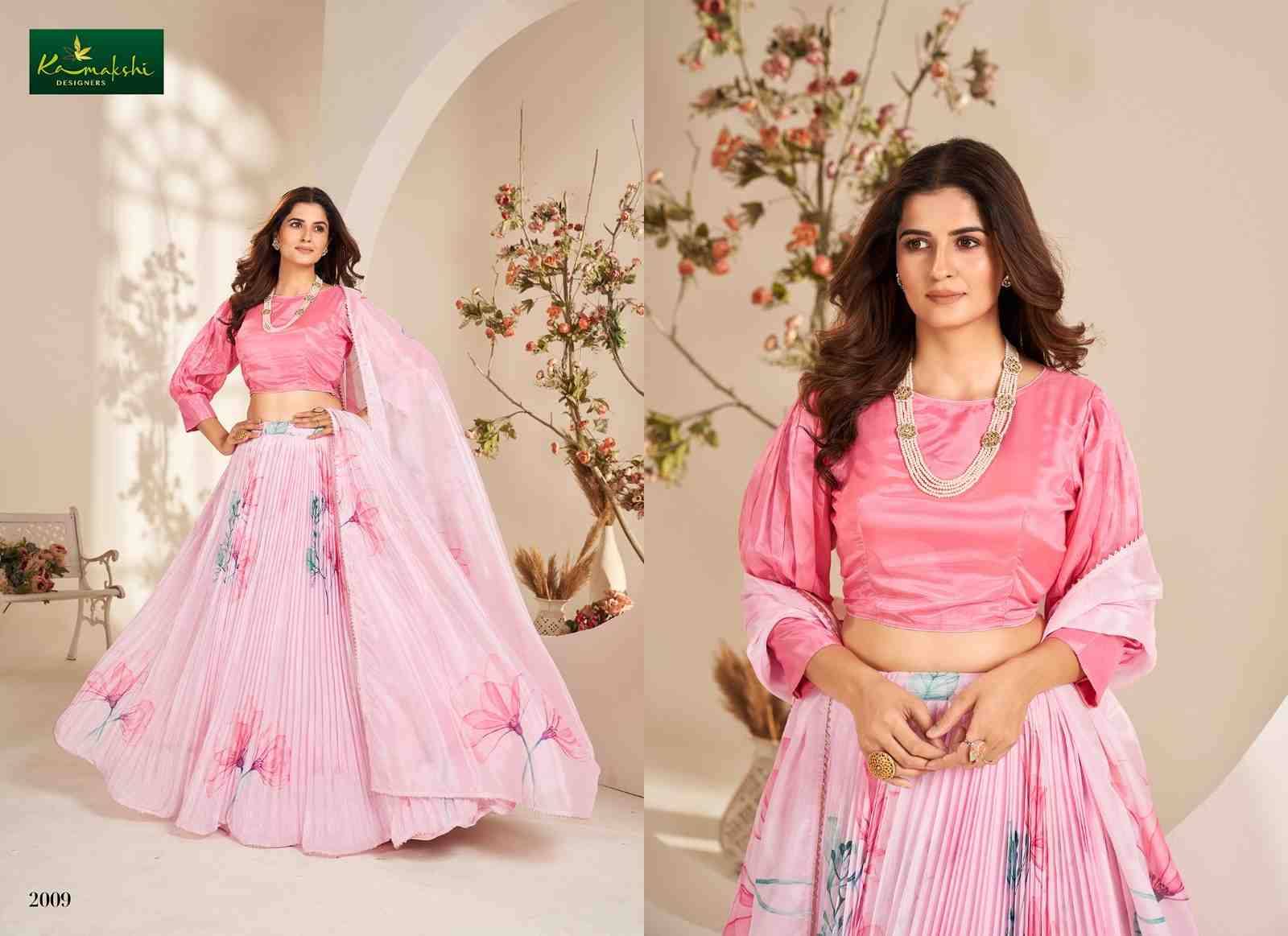Valisha By Kamakshi 2001 To 2009 Series Bridal Wear Collection Beautiful Stylish Colorful Fancy Party Wear & Occasional Wear Pure Organza Lehengas At Wholesale Price