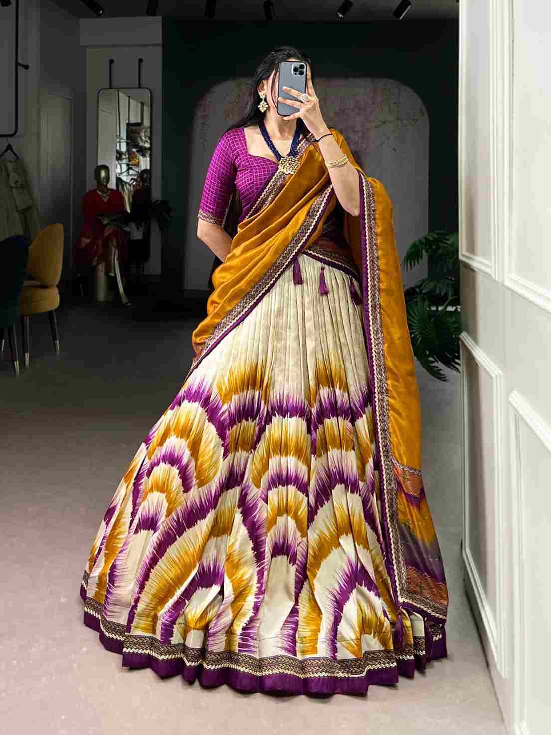 Anahitha By Fashid Wholesale 1247-A To 1247-D Series Festive Wear Collection Beautiful Stylish Colorful Fancy Party Wear & Occasional Wear Tussar Silk Lehengas At Wholesale Price