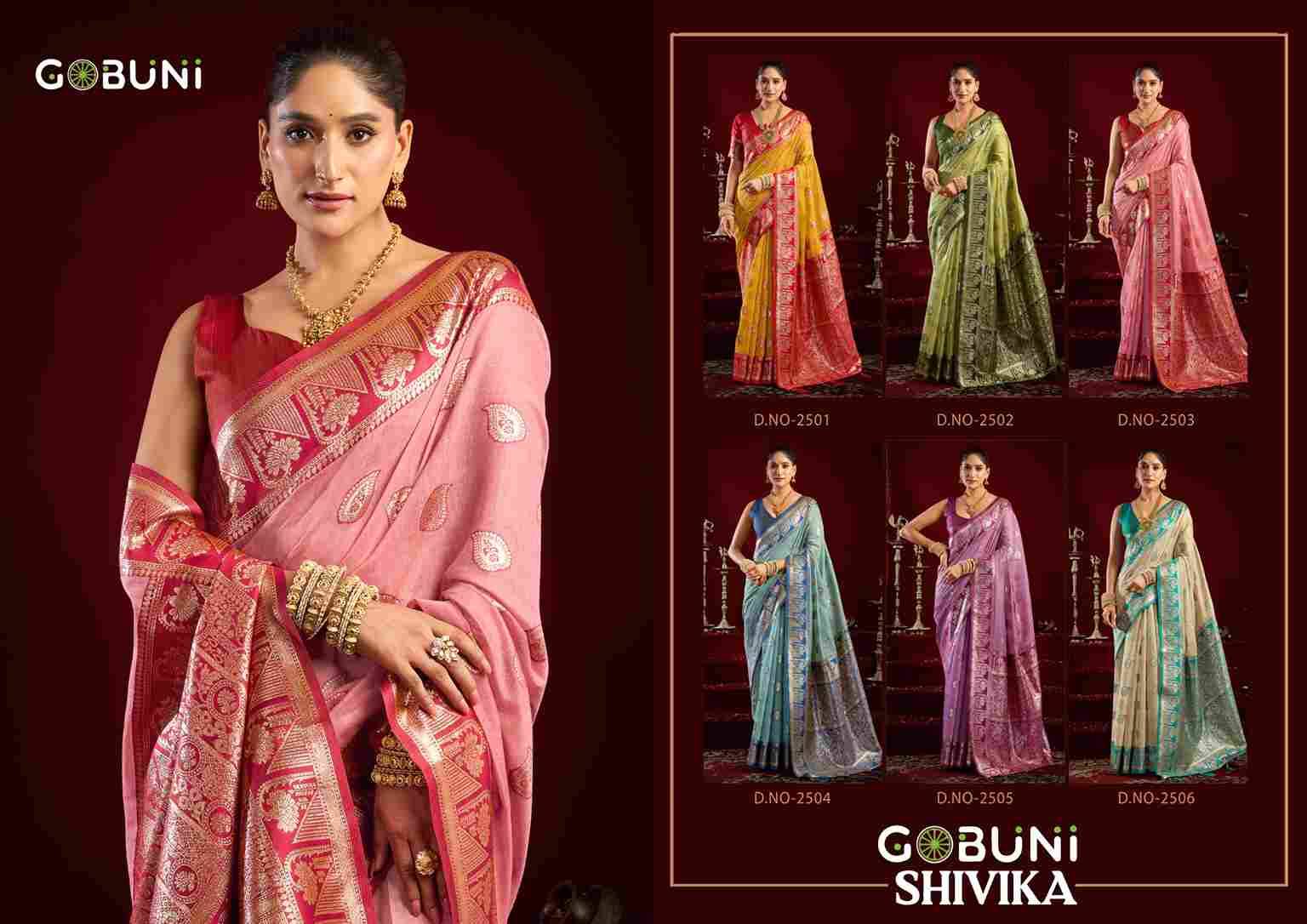 Shivika By Gobuni 2501 To 2506 Series Indian Traditional Wear Collection Beautiful Stylish Fancy Colorful Party Wear & Occasional Wear Banarasi Sarees At Wholesale Price