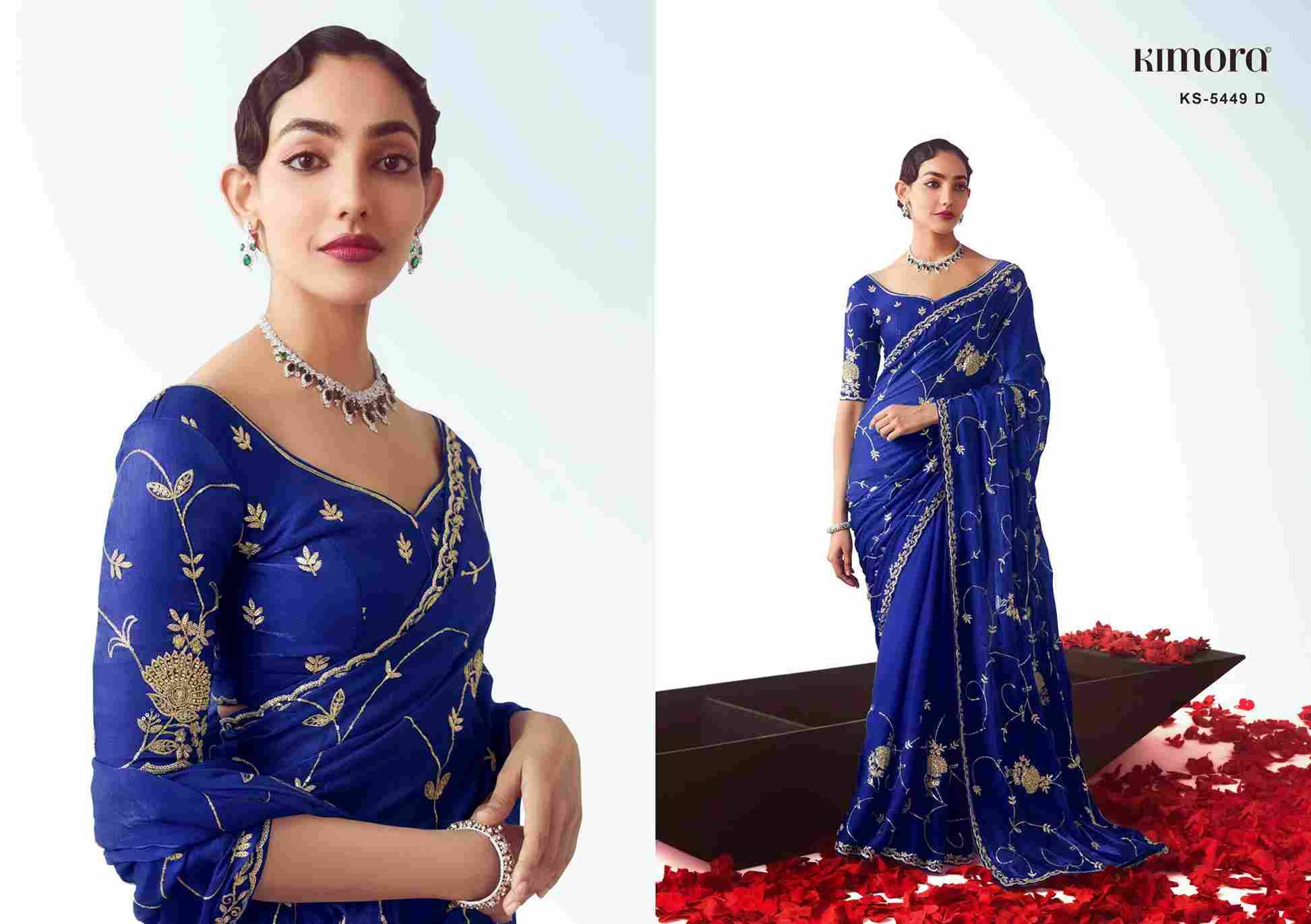 Kajal 5449 Colours By Kimora Fashion 5449 To 5449-E Series Indian Traditional Wear Collection Beautiful Stylish Fancy Colorful Party Wear & Occasional Wear Fancy Sarees At Wholesale Price