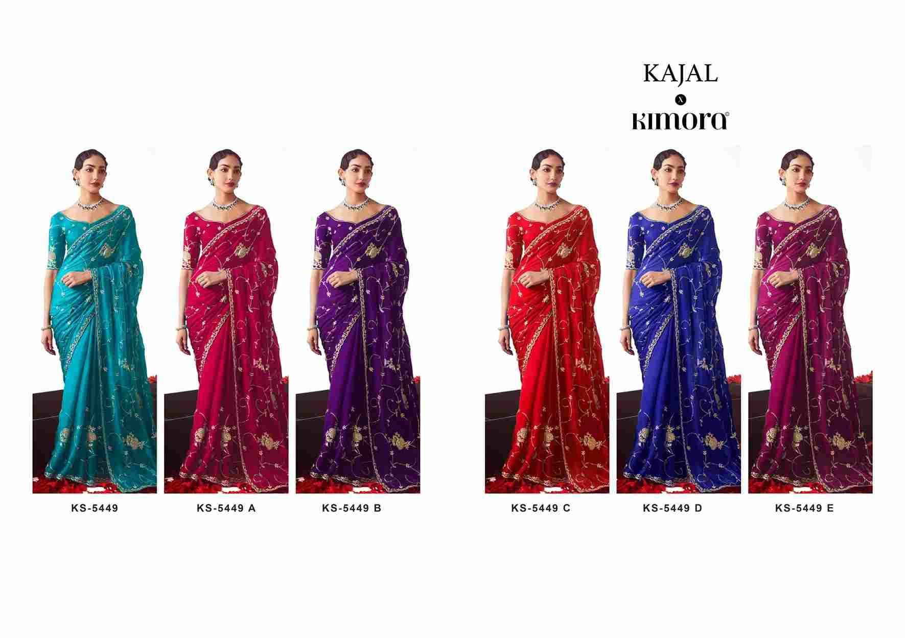 Kajal 5449 Colours By Kimora Fashion 5449 To 5449-E Series Indian Traditional Wear Collection Beautiful Stylish Fancy Colorful Party Wear & Occasional Wear Fancy Sarees At Wholesale Price
