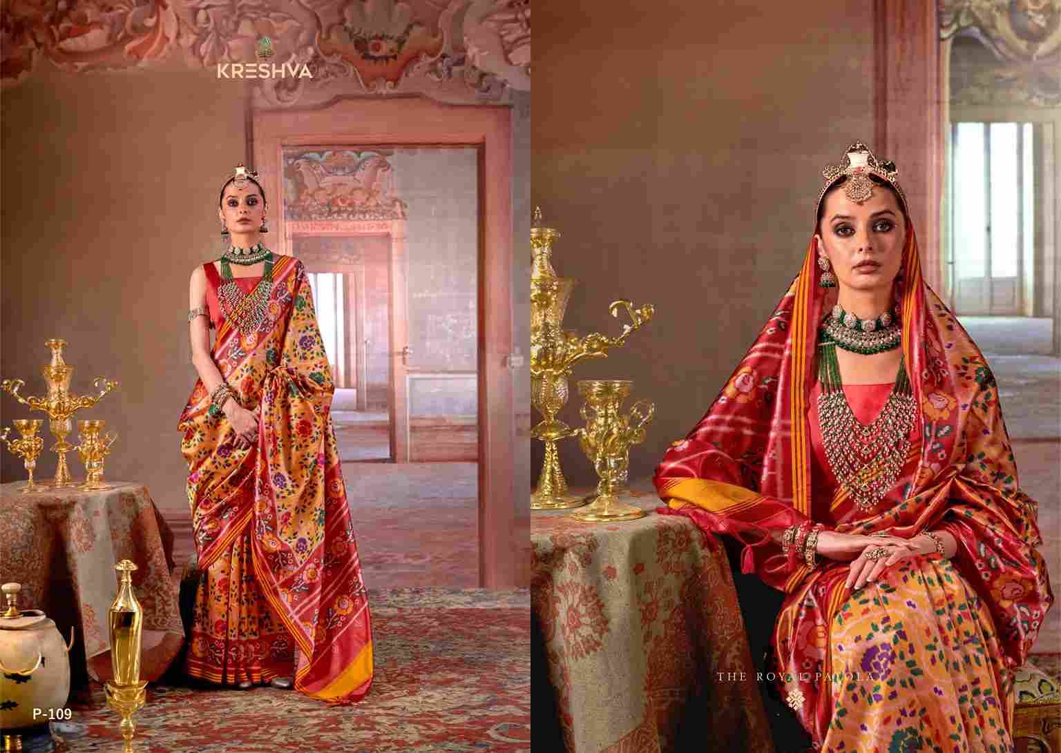 Patola Deluxe By Kreshva 109 To 112 Series Indian Traditional Wear Collection Beautiful Stylish Fancy Colorful Party Wear & Occasional Wear Silk Sarees At Wholesale Price
