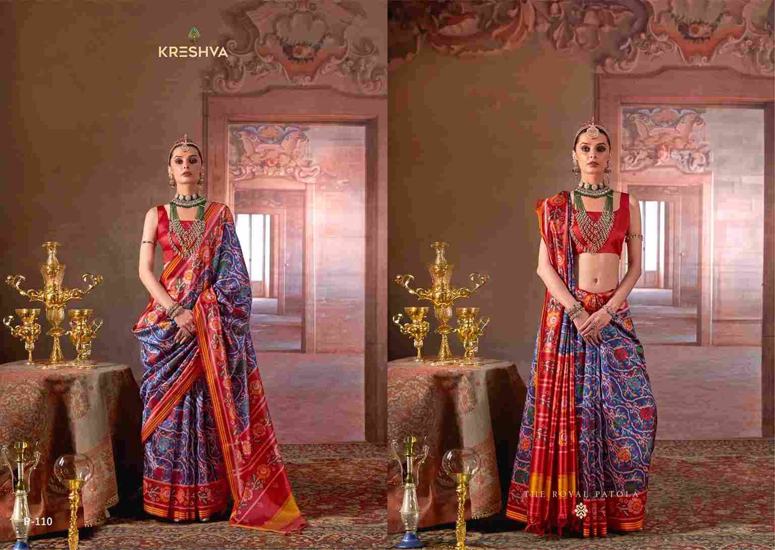 Patola Deluxe By Kreshva 109 To 112 Series Indian Traditional Wear Collection Beautiful Stylish Fancy Colorful Party Wear & Occasional Wear Silk Sarees At Wholesale Price