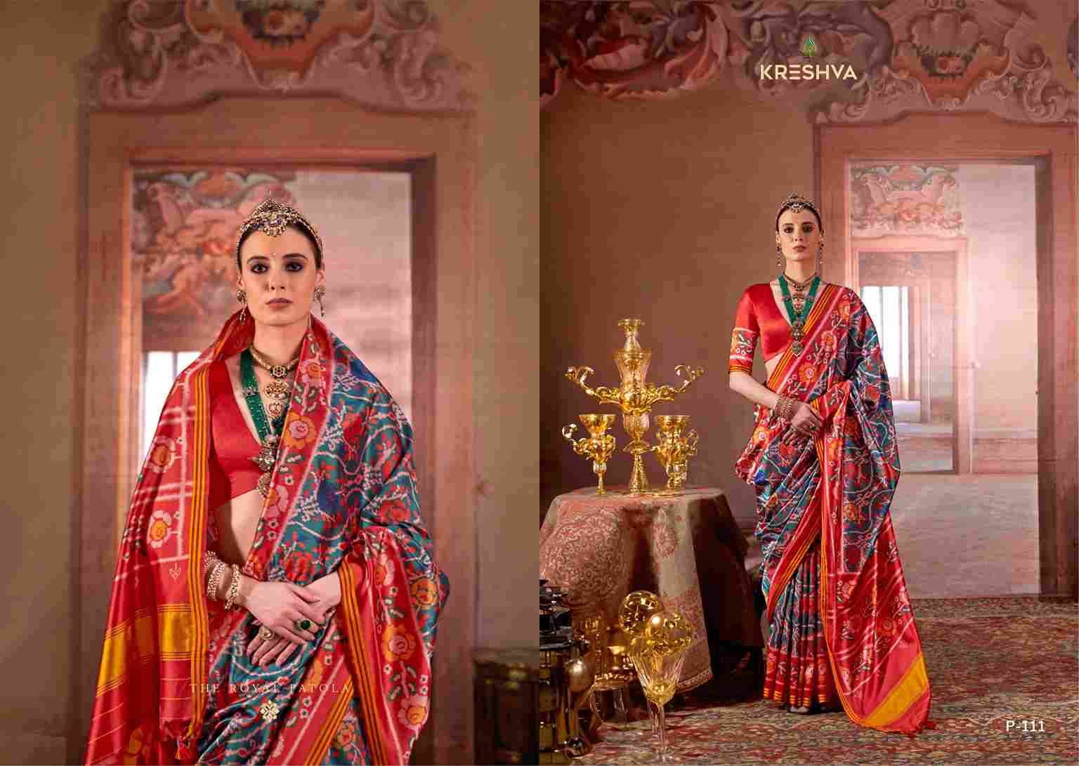 Patola Deluxe By Kreshva 109 To 112 Series Indian Traditional Wear Collection Beautiful Stylish Fancy Colorful Party Wear & Occasional Wear Silk Sarees At Wholesale Price