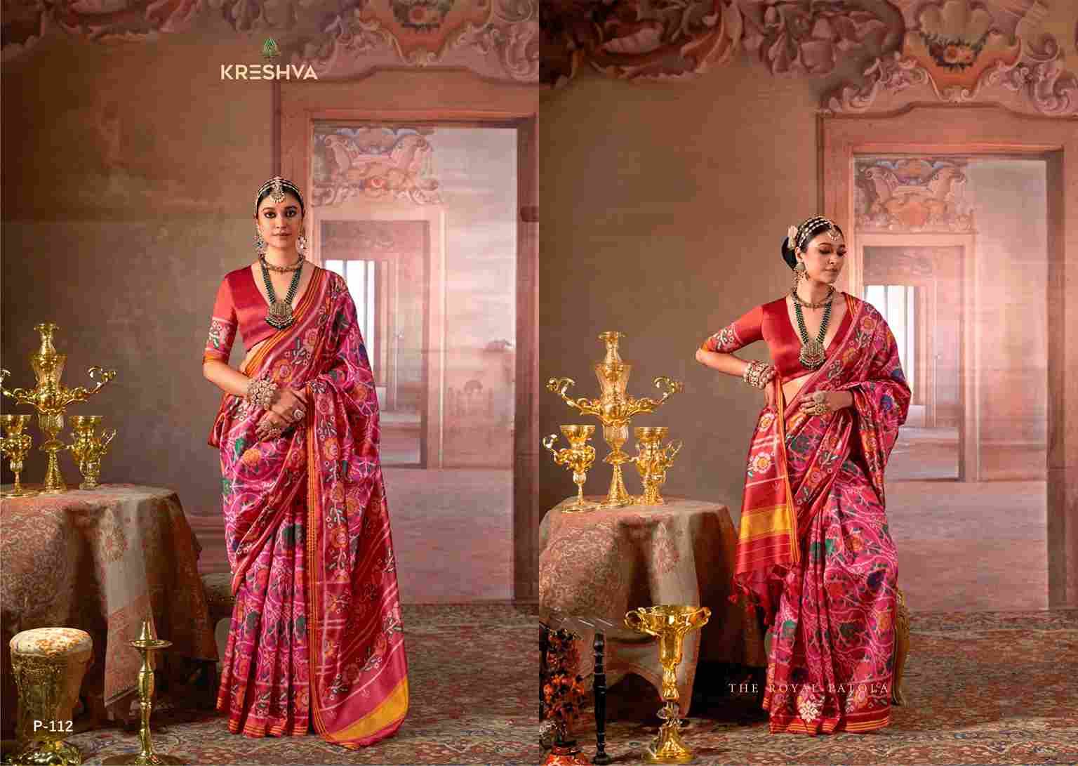 Patola Deluxe By Kreshva 109 To 112 Series Indian Traditional Wear Collection Beautiful Stylish Fancy Colorful Party Wear & Occasional Wear Silk Sarees At Wholesale Price