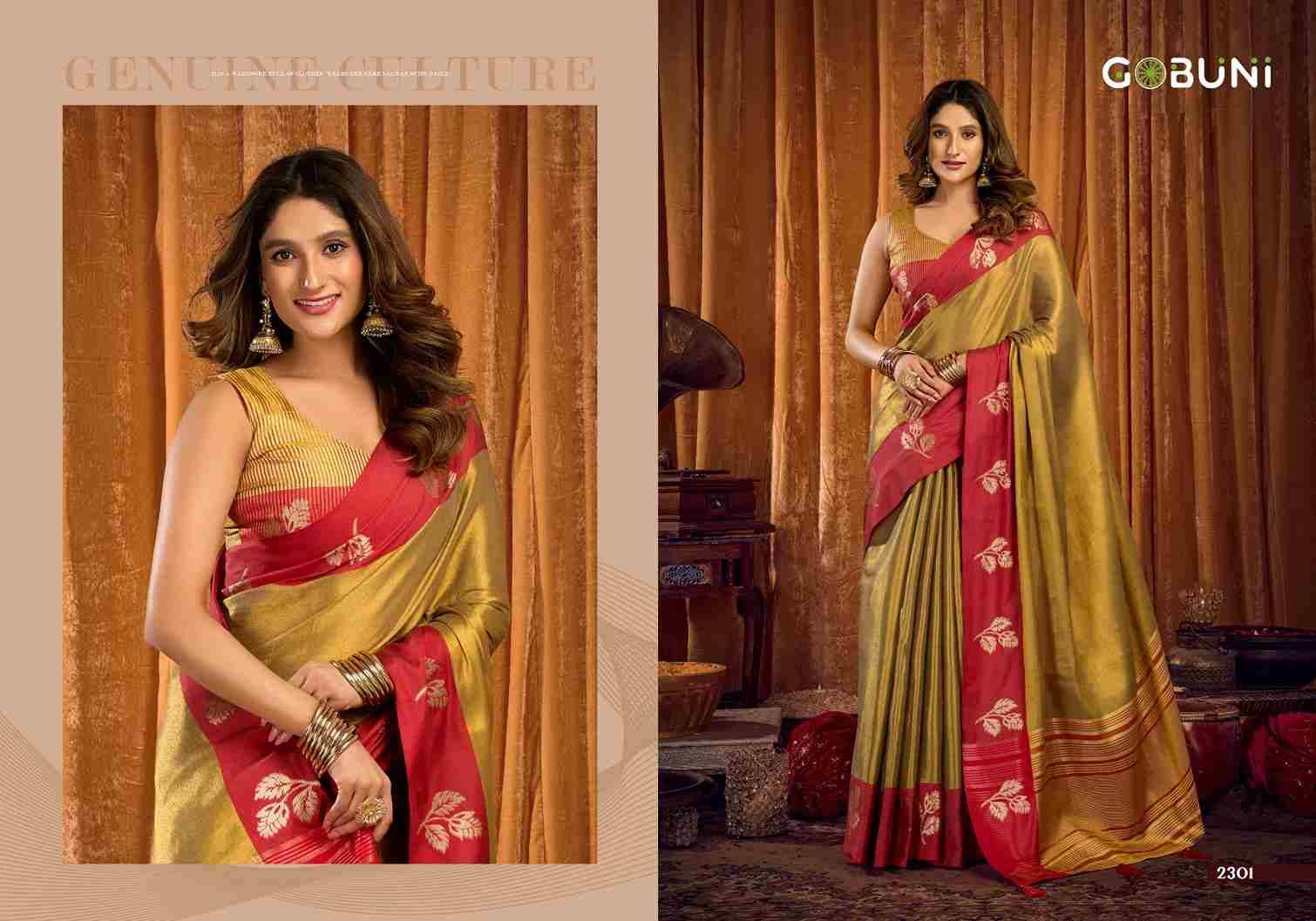 Sumathi By Gobuni 2301 To 2308 Series Indian Traditional Wear Collection Beautiful Stylish Fancy Colorful Party Wear & Occasional Wear Soft Tissue Sarees At Wholesale Price