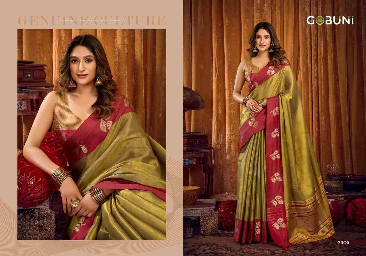 Sumathi By Gobuni 2301 To 2308 Series Indian Traditional Wear Collection Beautiful Stylish Fancy Colorful Party Wear & Occasional Wear Soft Tissue Sarees At Wholesale Price