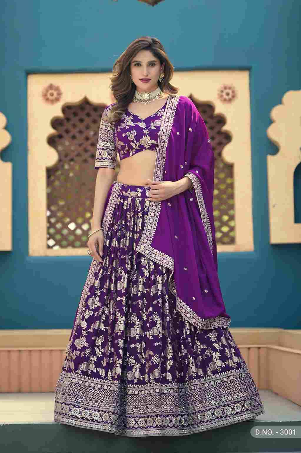 Mehvish Vol-30 By Fashid Wholesale 3001 To 3002 Series Designer Beautiful Collection Occasional Wear & Party Wear Dola Jacquard Lehengas At Wholesale Price