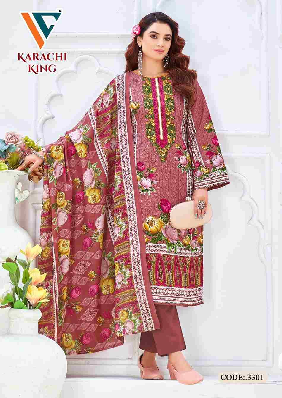 Karachi King Vol-33 By Vandana Creation 3301 To 3308 Series Beautiful Festive Suits Stylish Fancy Colorful Casual Wear & Ethnic Wear Cotton Print Dresses At Wholesale Price