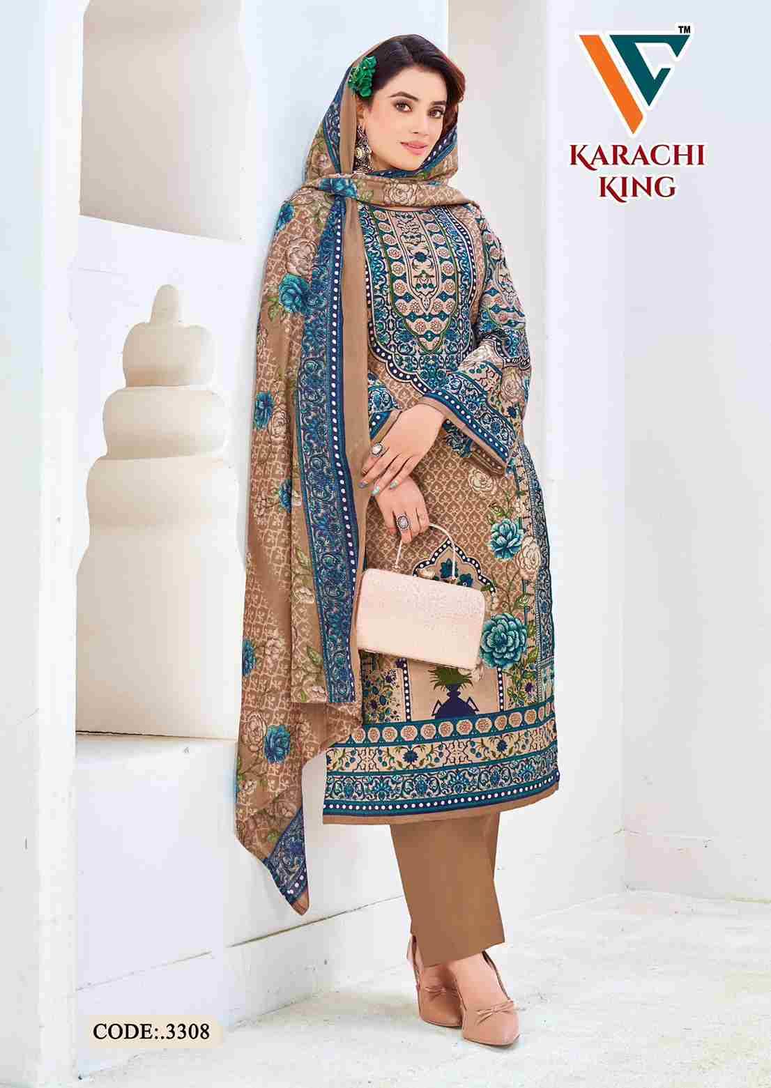 Karachi King Vol-33 By Vandana Creation 3301 To 3308 Series Beautiful Festive Suits Stylish Fancy Colorful Casual Wear & Ethnic Wear Cotton Print Dresses At Wholesale Price