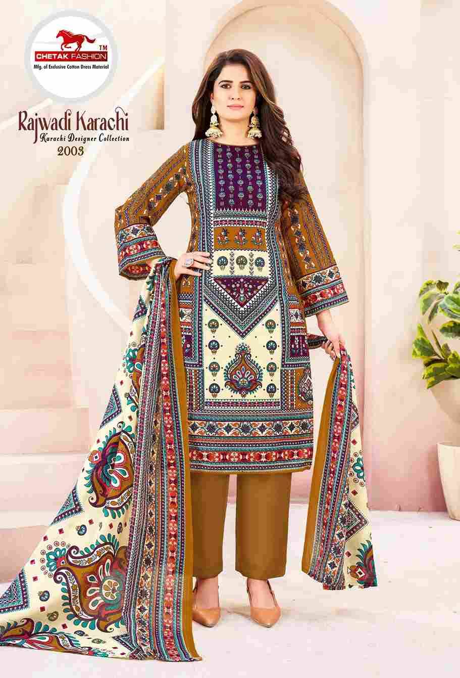 Rajwadi Karachi Vol-2 By Chetak Fashion 2001 To 2010 Series Beautiful Festive Suits Colorful Stylish Fancy Casual Wear & Ethnic Wear Cotton Print Dresses At Wholesale Price
