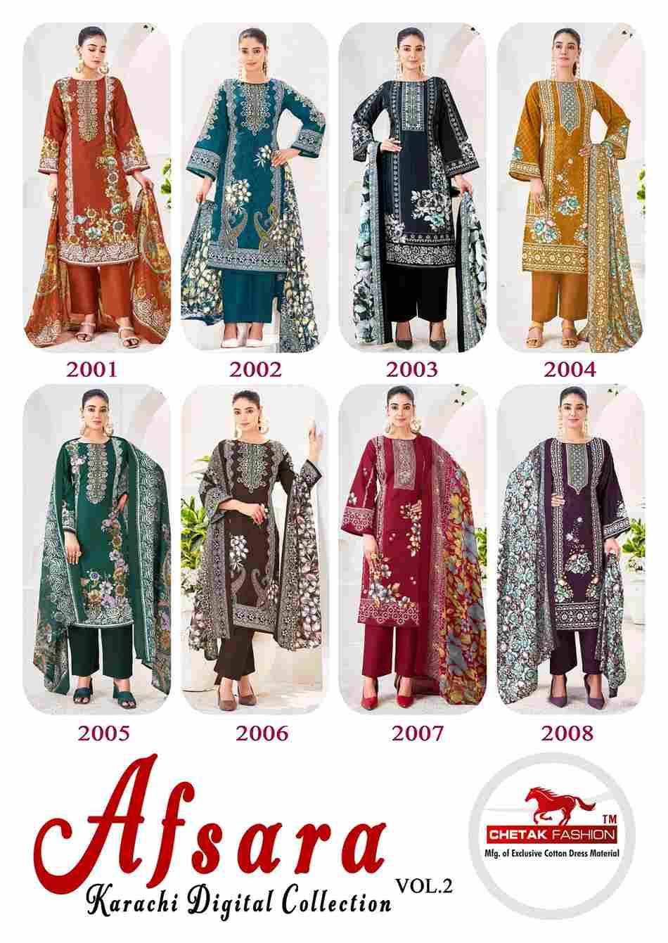 Afsara Vol-2 By Chetak Fashion 2001 To 2008 Series Beautiful Festive Suits Colorful Stylish Fancy Casual Wear & Ethnic Wear Cotton Print Dresses At Wholesale Price