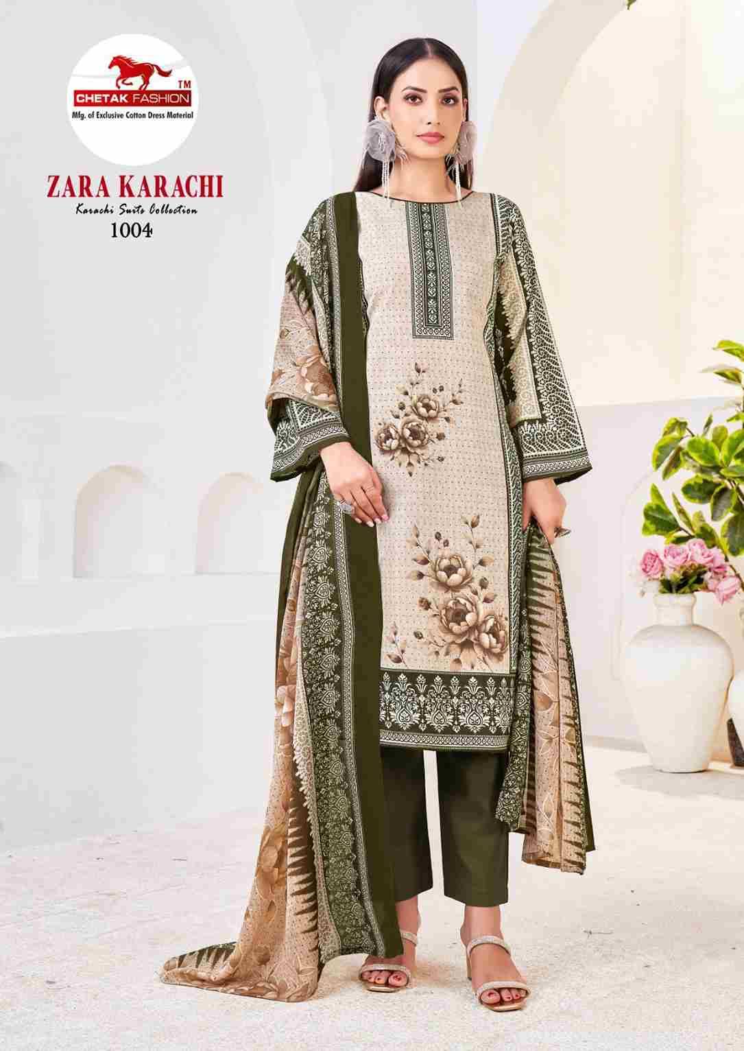Zara Karachi Vol-1 By Chetak Fashion 1001 To 1008 Series Beautiful Festive Suits Colorful Stylish Fancy Casual Wear & Ethnic Wear Cotton Print Dresses At Wholesale Price