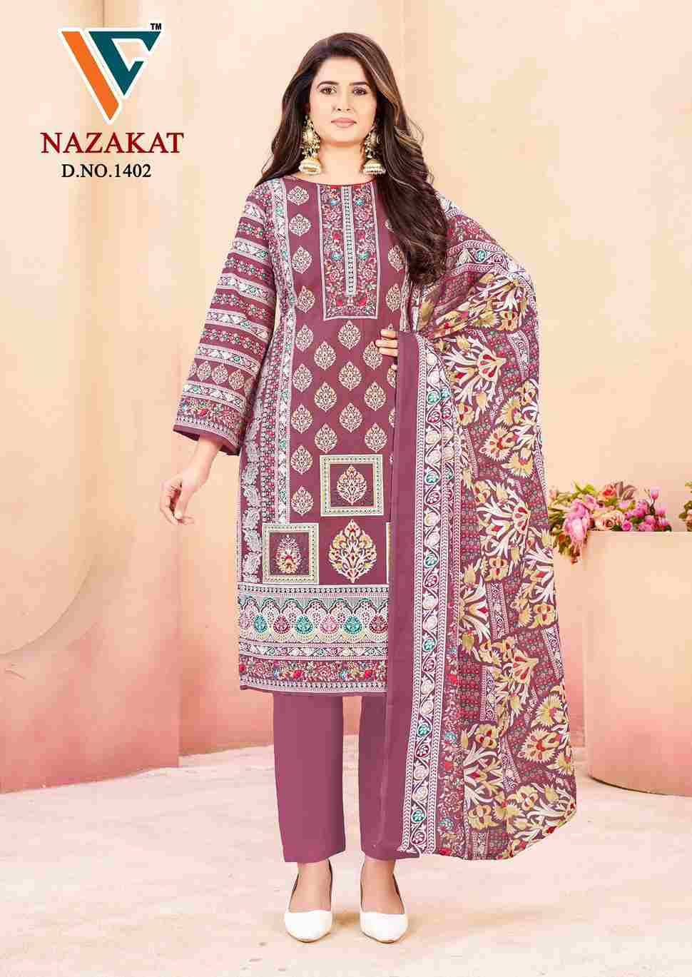 Nazakat Vol-14 By Vandana Creation 1401 To 1408 Series Beautiful Festive Suits Stylish Fancy Colorful Casual Wear & Ethnic Wear Soft Cotton Print Dresses At Wholesale Price