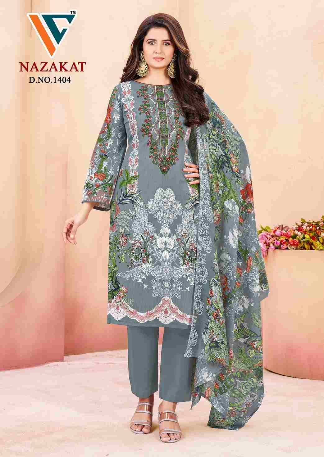 Nazakat Vol-14 By Vandana Creation 1401 To 1408 Series Beautiful Festive Suits Stylish Fancy Colorful Casual Wear & Ethnic Wear Soft Cotton Print Dresses At Wholesale Price