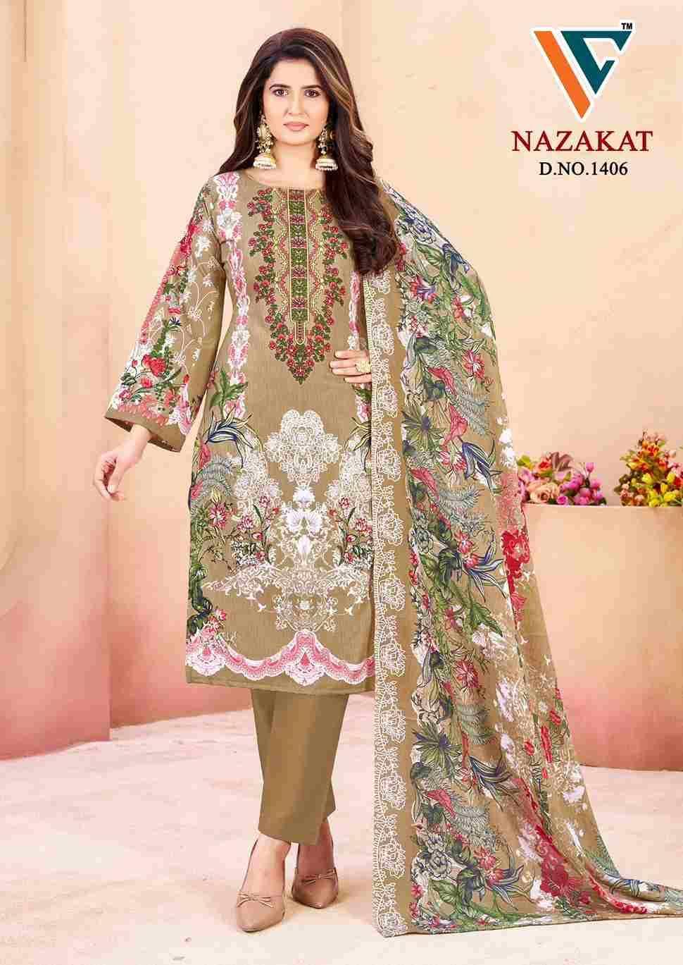 Nazakat Vol-14 By Vandana Creation 1401 To 1408 Series Beautiful Festive Suits Stylish Fancy Colorful Casual Wear & Ethnic Wear Soft Cotton Print Dresses At Wholesale Price