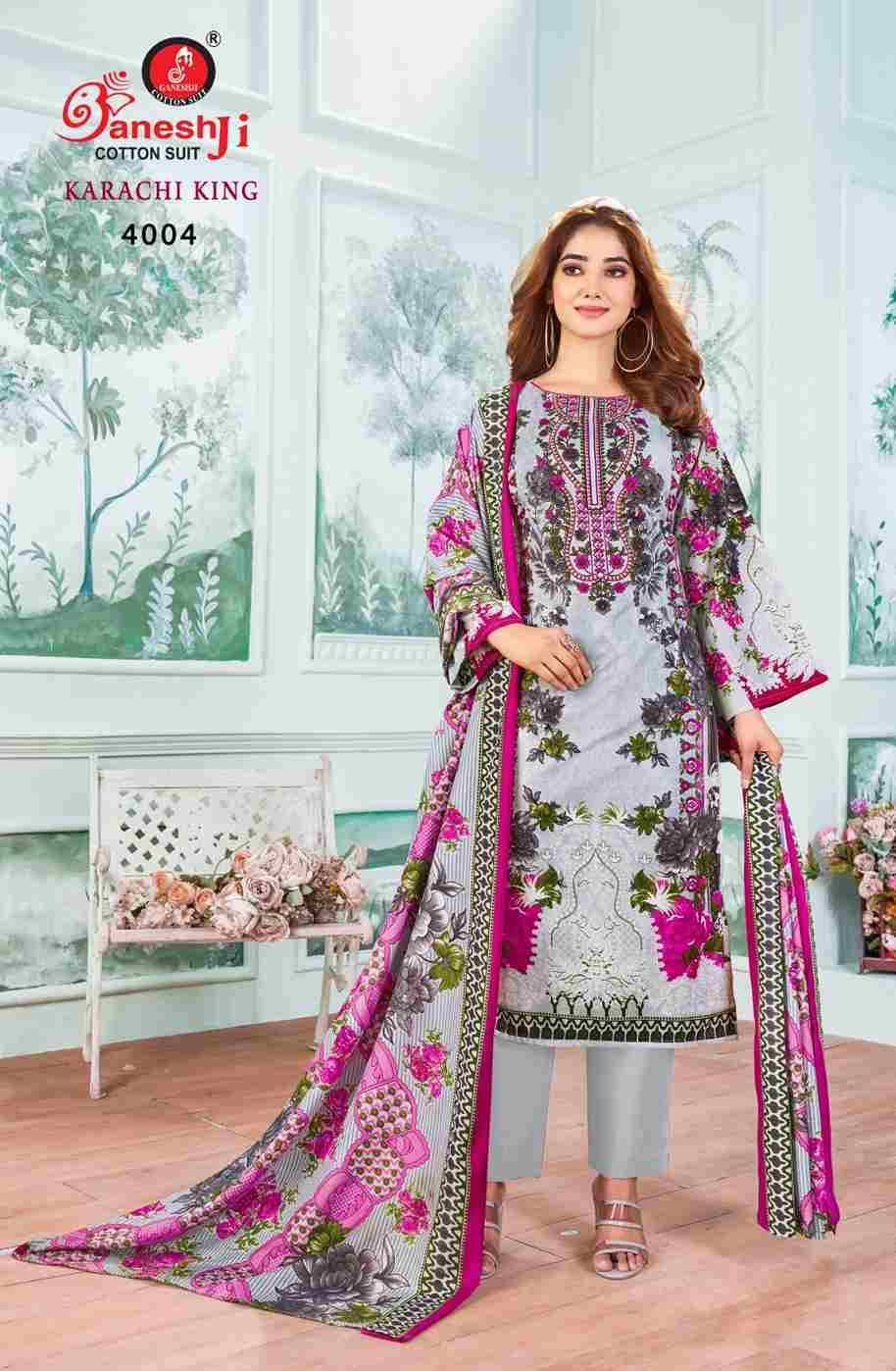 Karachi King Vol-4 By Ganeshji 4001 To 4008 Series Beautiful Festive Suits Stylish Fancy Colorful Party Wear & Occasional Wear Pure Cotton Dresses At Wholesale Price