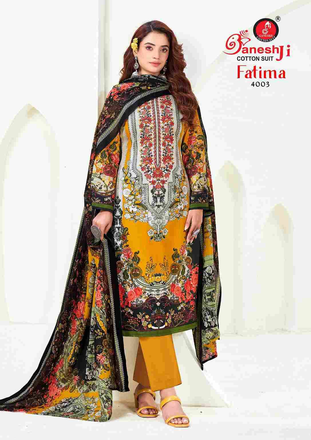 Fatima Vol-4 By Ganeshji 4001 To 4008 Series Beautiful Festive Suits Stylish Fancy Colorful Party Wear & Occasional Wear Pure Cotton Dresses At Wholesale Price