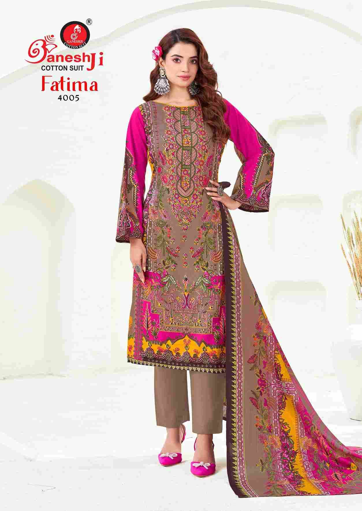 Fatima Vol-4 By Ganeshji 4001 To 4008 Series Beautiful Festive Suits Stylish Fancy Colorful Party Wear & Occasional Wear Pure Cotton Dresses At Wholesale Price