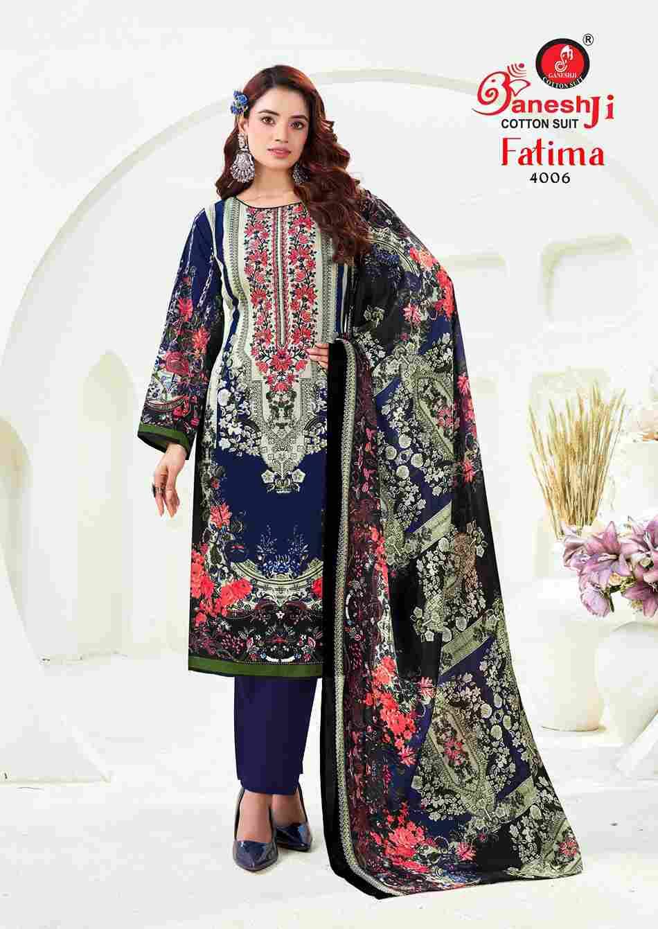 Fatima Vol-4 By Ganeshji 4001 To 4008 Series Beautiful Festive Suits Stylish Fancy Colorful Party Wear & Occasional Wear Pure Cotton Dresses At Wholesale Price