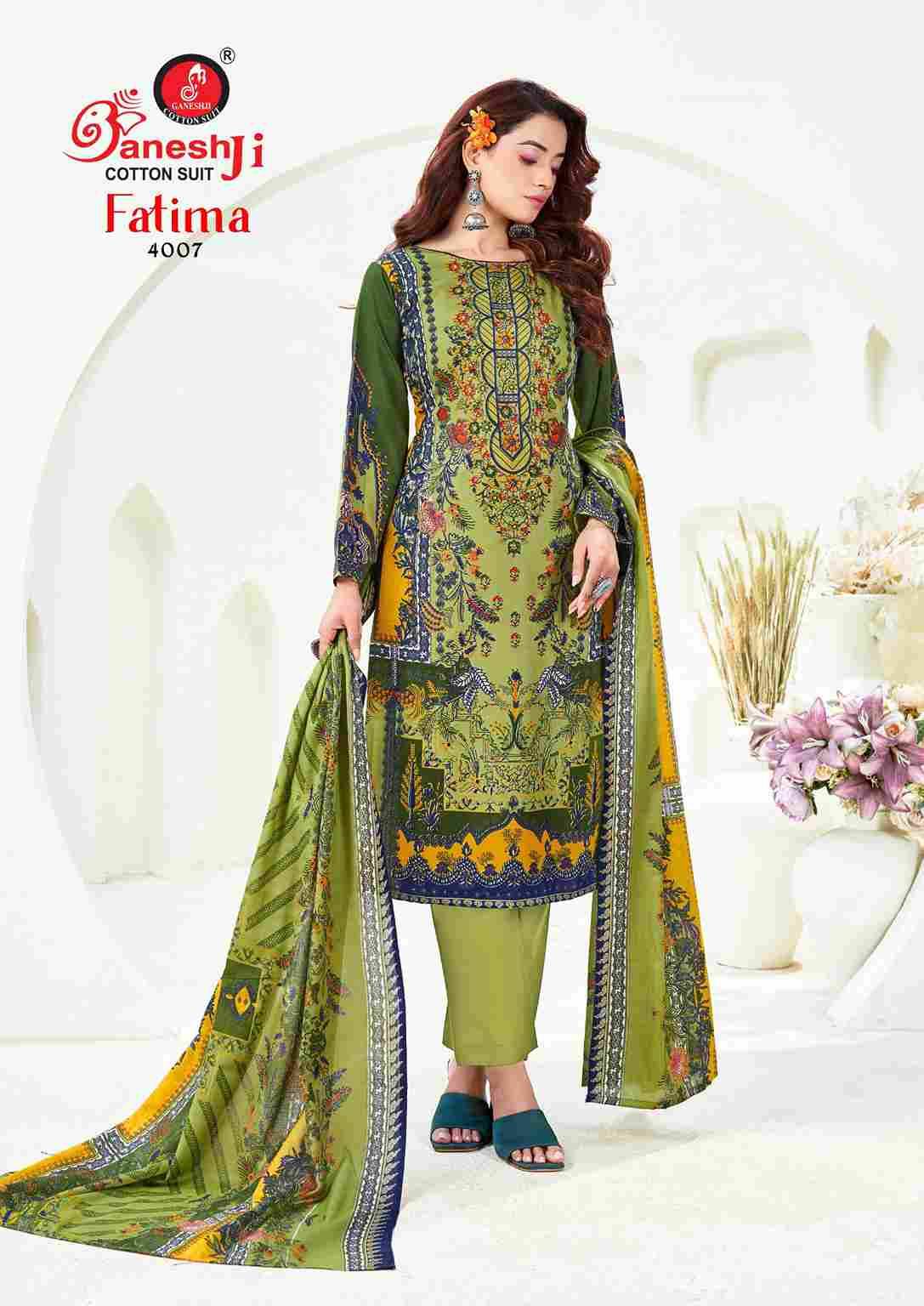Fatima Vol-4 By Ganeshji 4001 To 4008 Series Beautiful Festive Suits Stylish Fancy Colorful Party Wear & Occasional Wear Pure Cotton Dresses At Wholesale Price